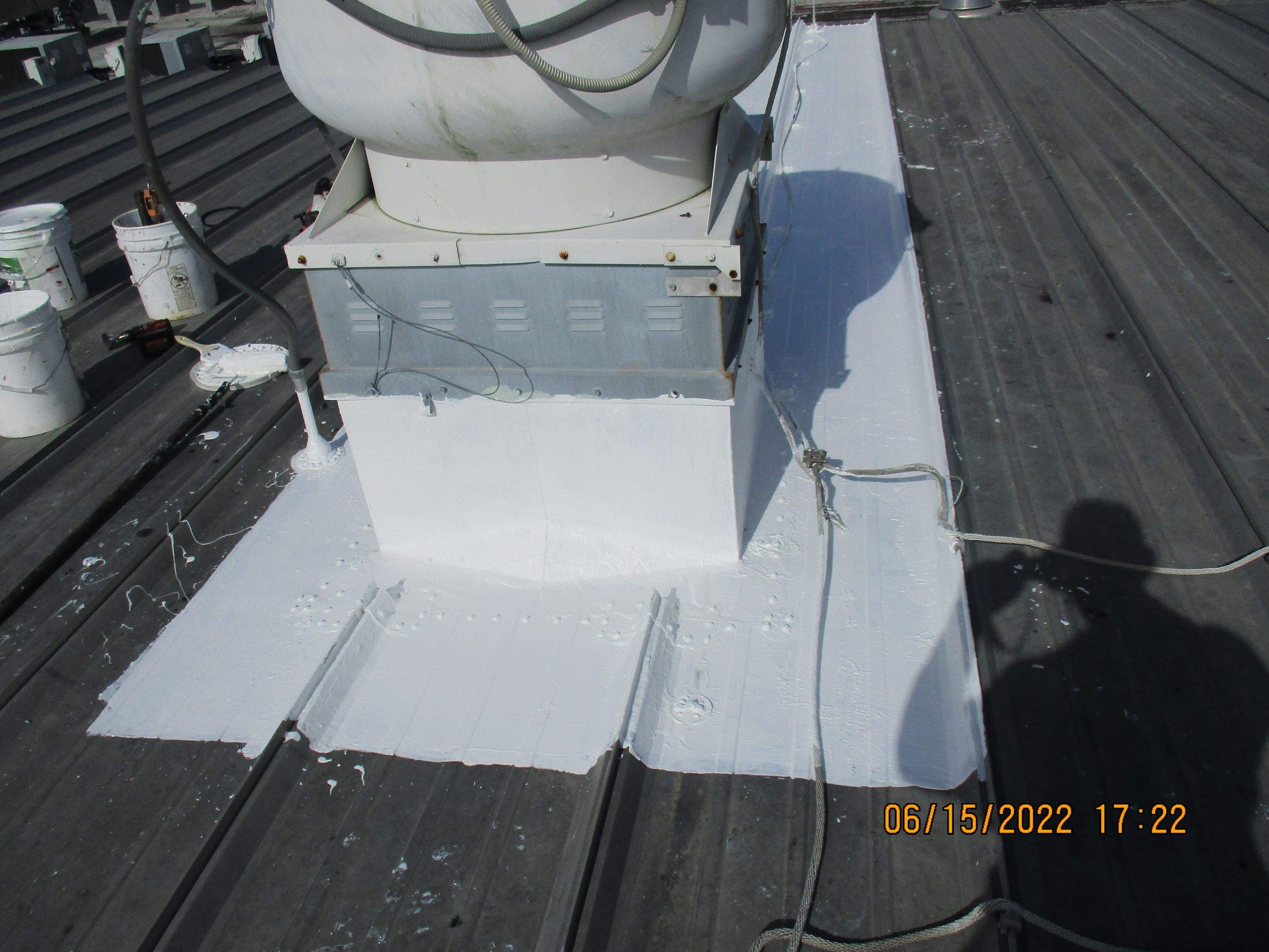 Calder Casino & Race Track Partial Metal Restoration  using #924 Eterna-Sil Premium Silicone Roof Coating by Morton Roofing, Inc.