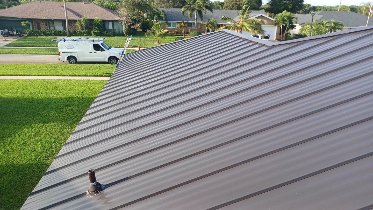 Residential Roofing Installation using 1" Nail strip metal roof by BLUES BROTHERS ROOFING