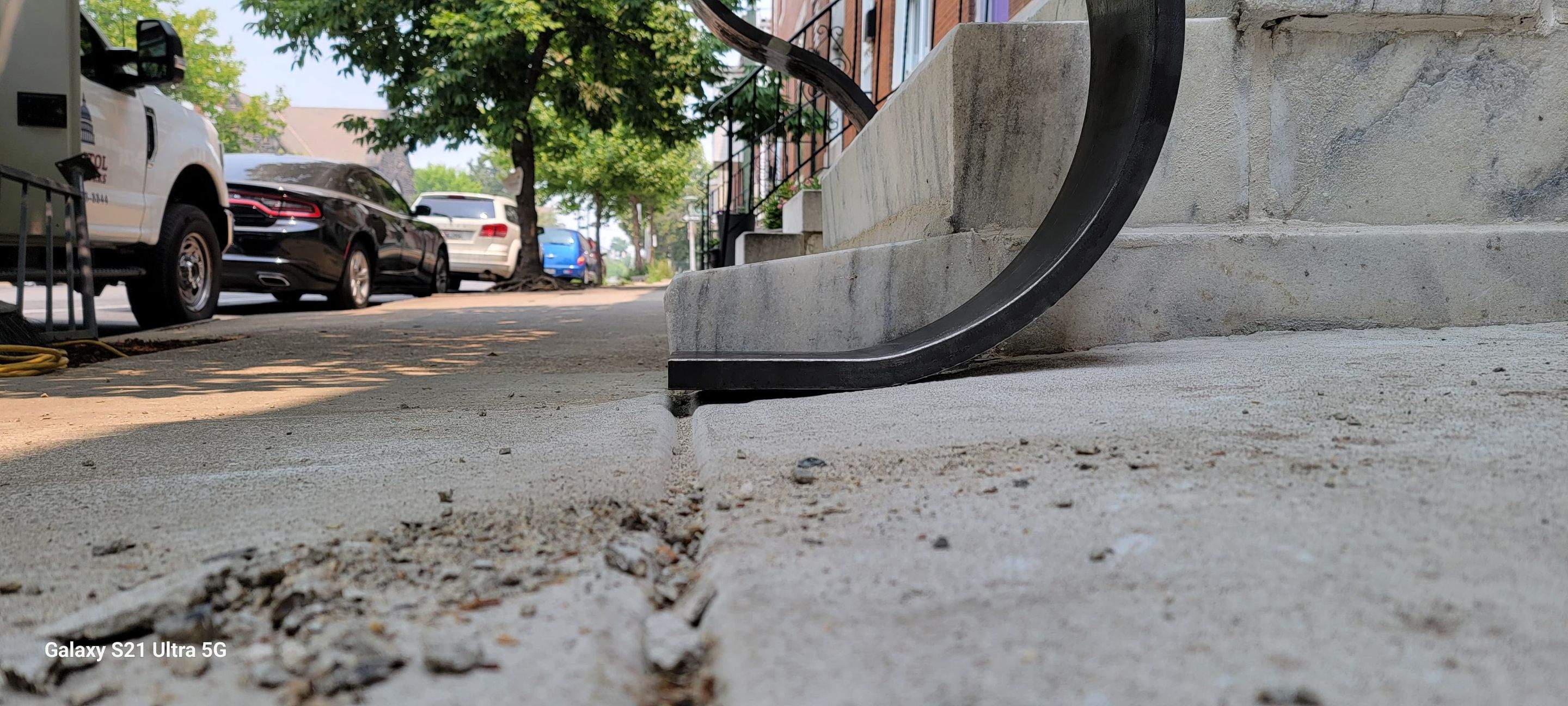 Custom "S" Shape Stair Handrails – Entryway Transformation – Baltimore, MD by Capitol Iron Works
