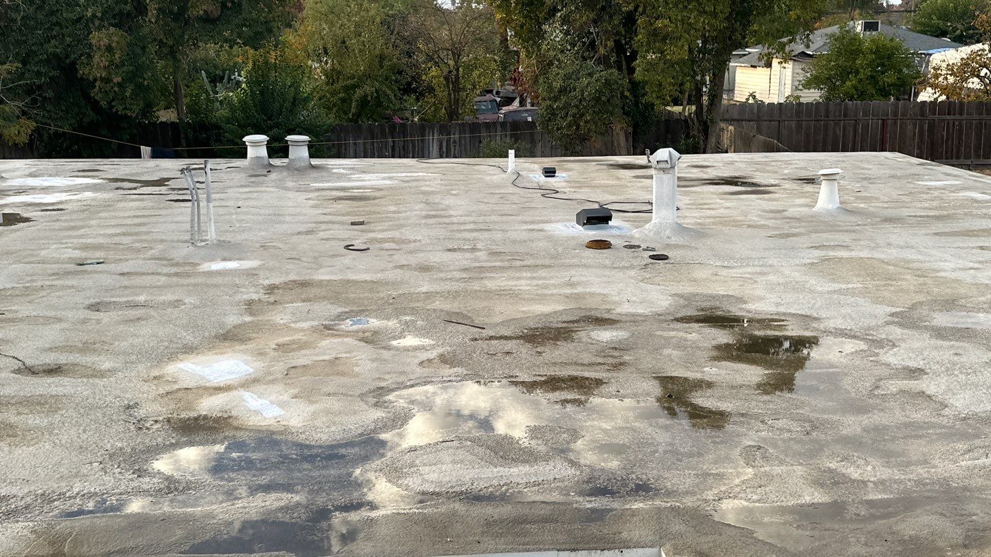 Foam Refurbish using Conklin Benchmark/PUMA XL coatings and spray foam by Straight Edge Roofing Inc