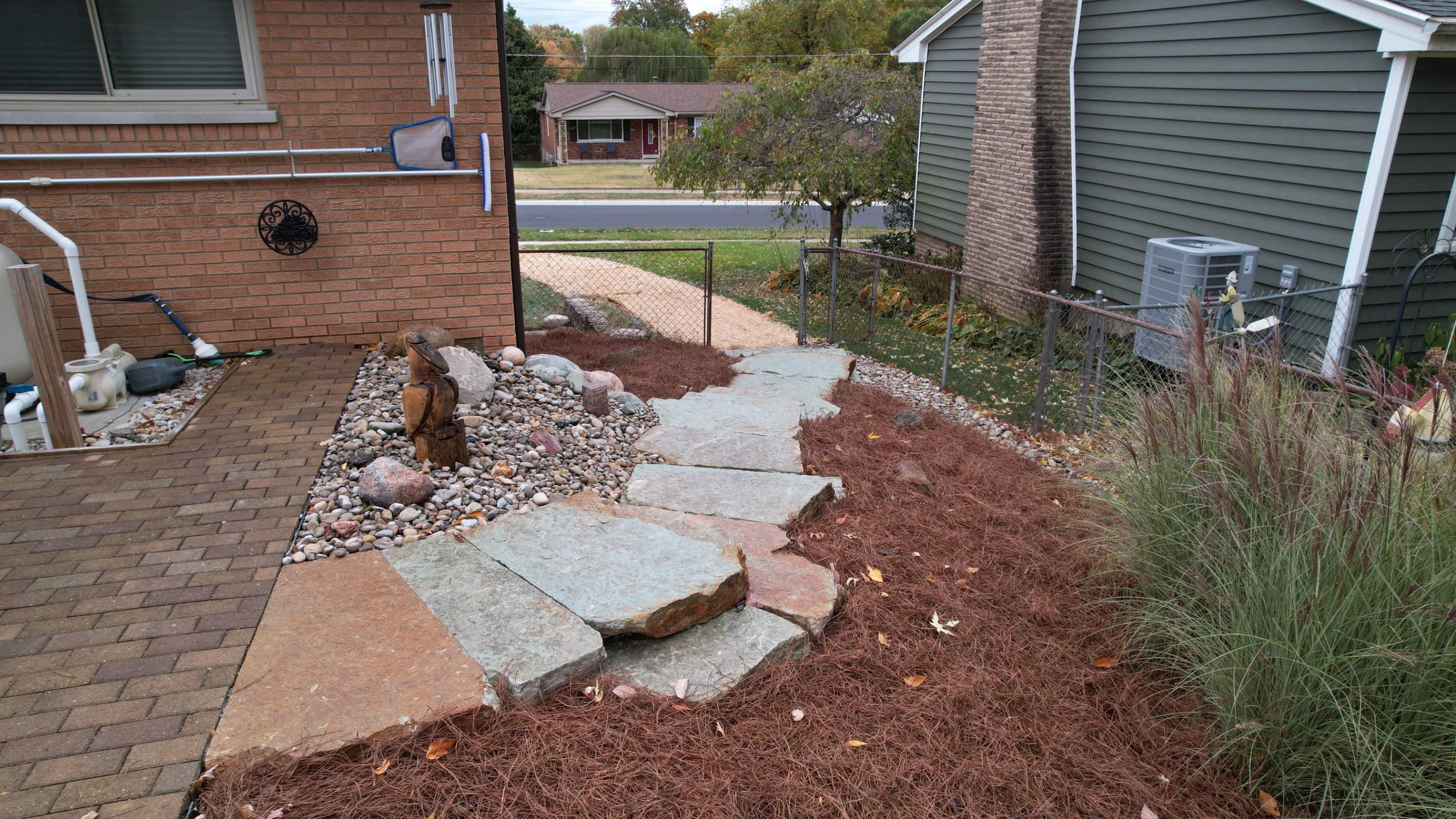 Rustic Buff Tread Stairway Installation by Reisenberg’s Lawn & Landscape, LLC