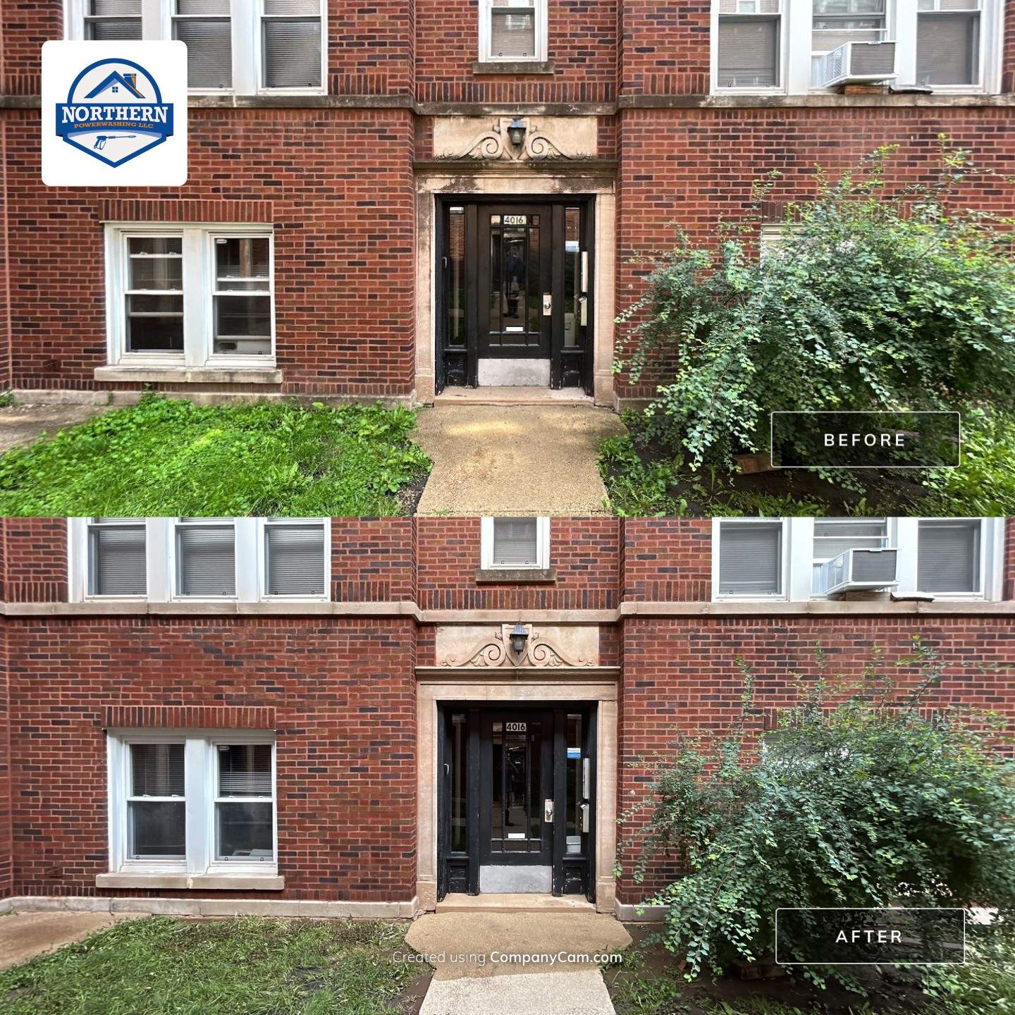 natural stone using Algaecide, soft wash soap by Northern Power Washing LLC.