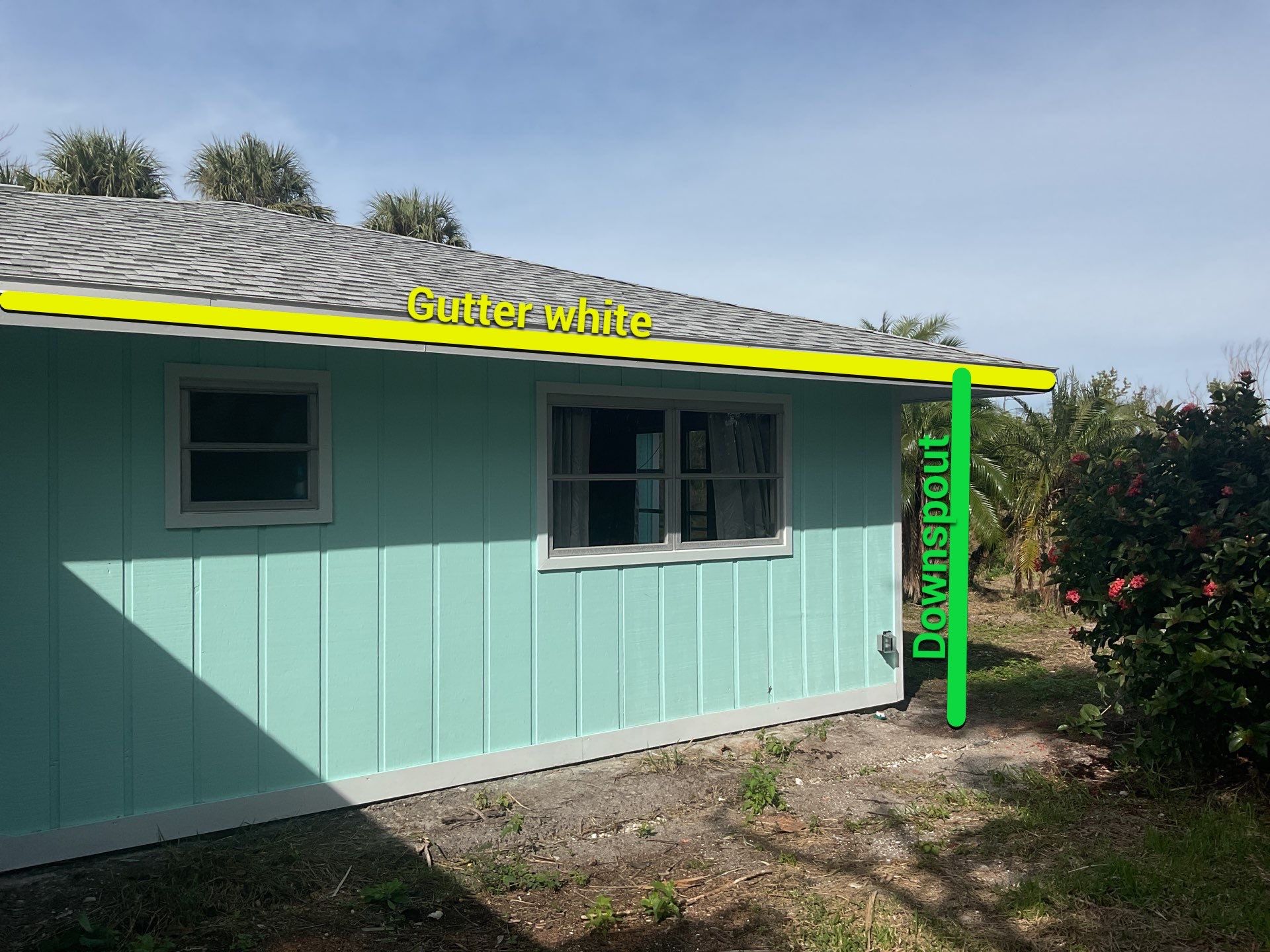 White Seamless Gutters Installation in Sanibel FL by Gutter Professors