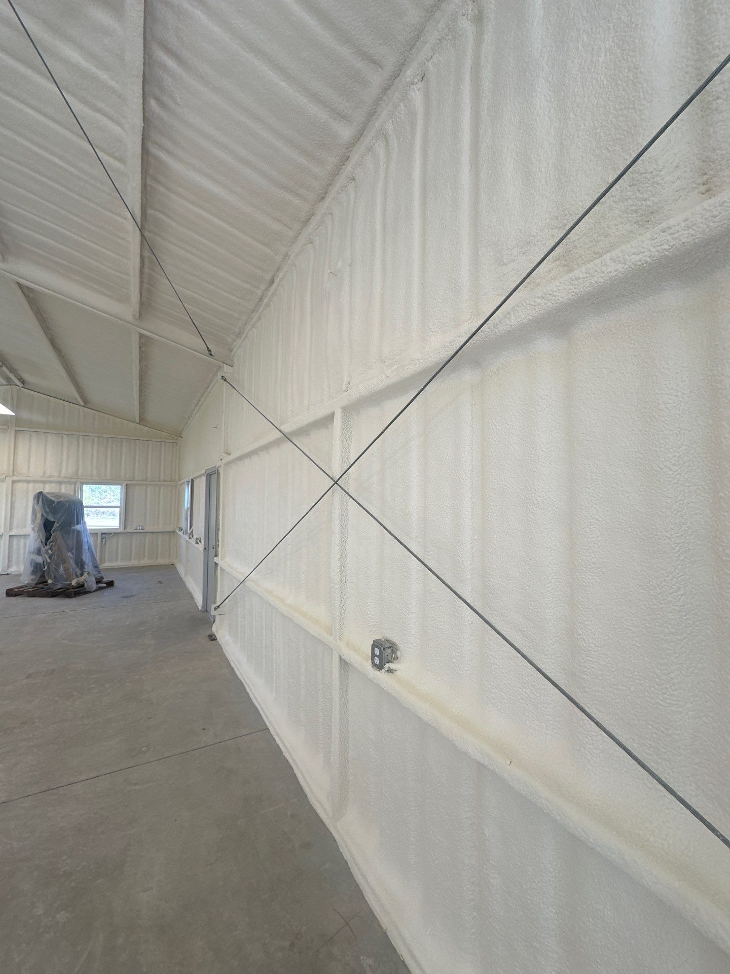 2" close cell foam on this new shop Sanger Tx  by Apex Insulation Solutions