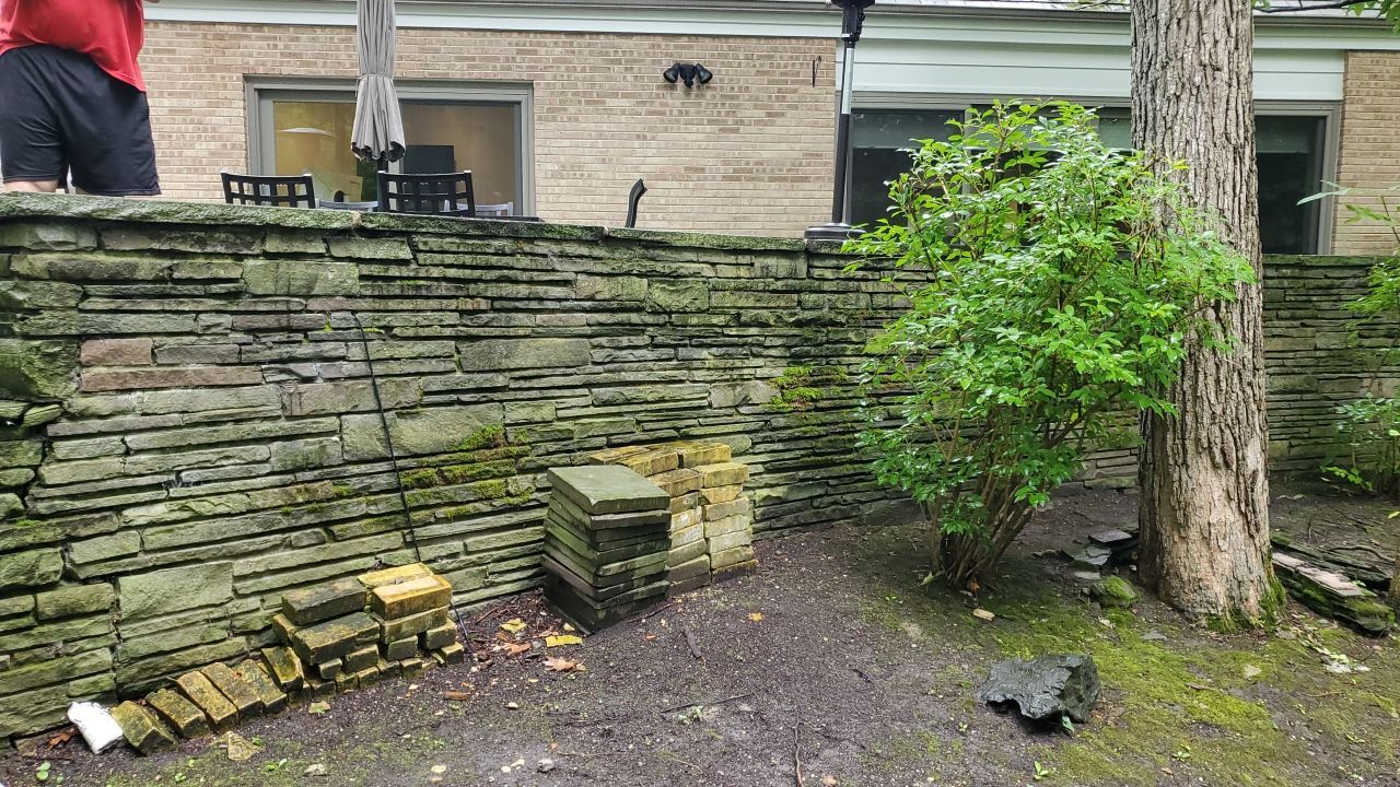 Bluestone patio cleaning by Northern Power Washing LLC.