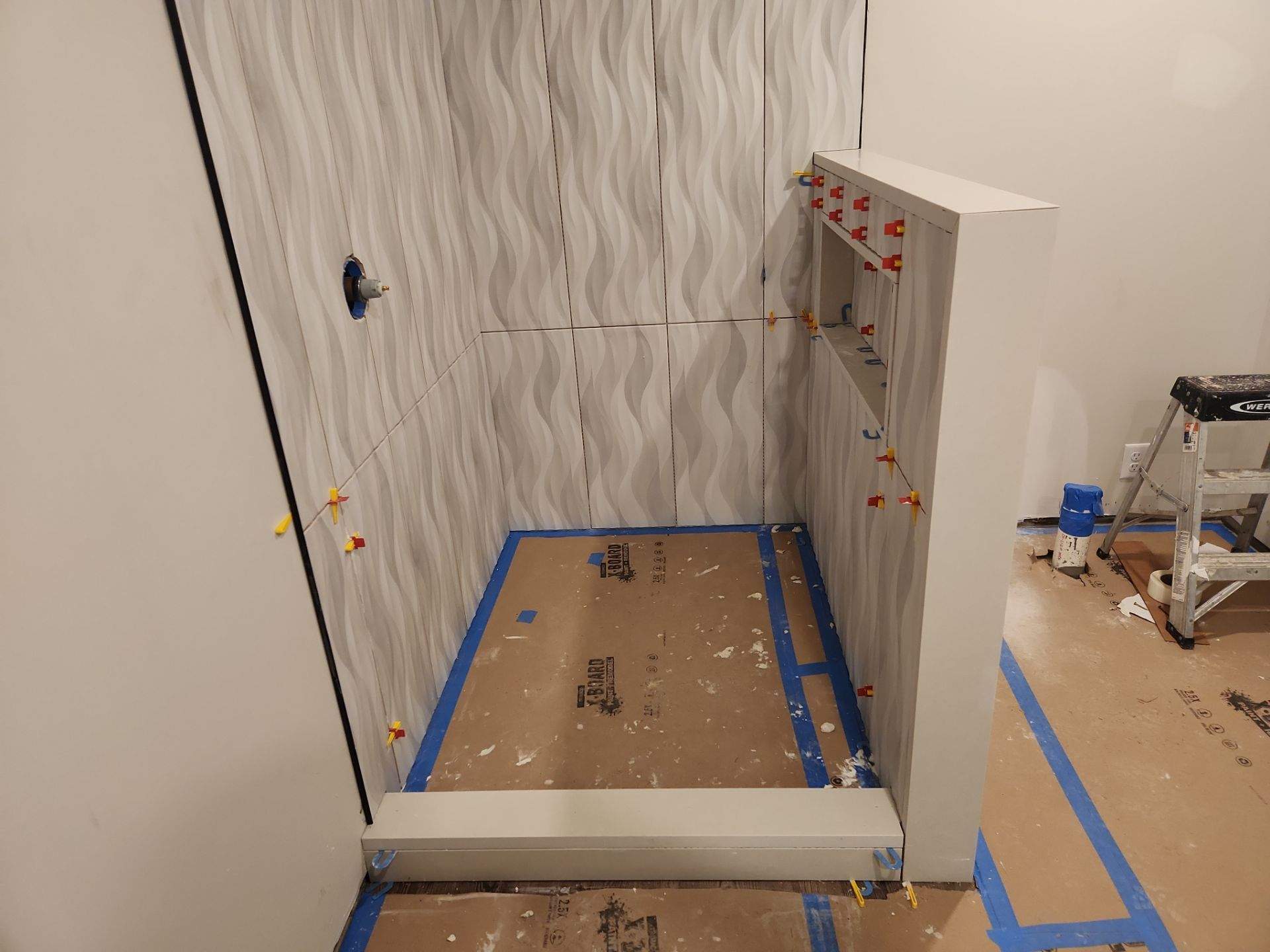 Frameless Shower Enclosure w/Header Bar by Cheshire Glass Company