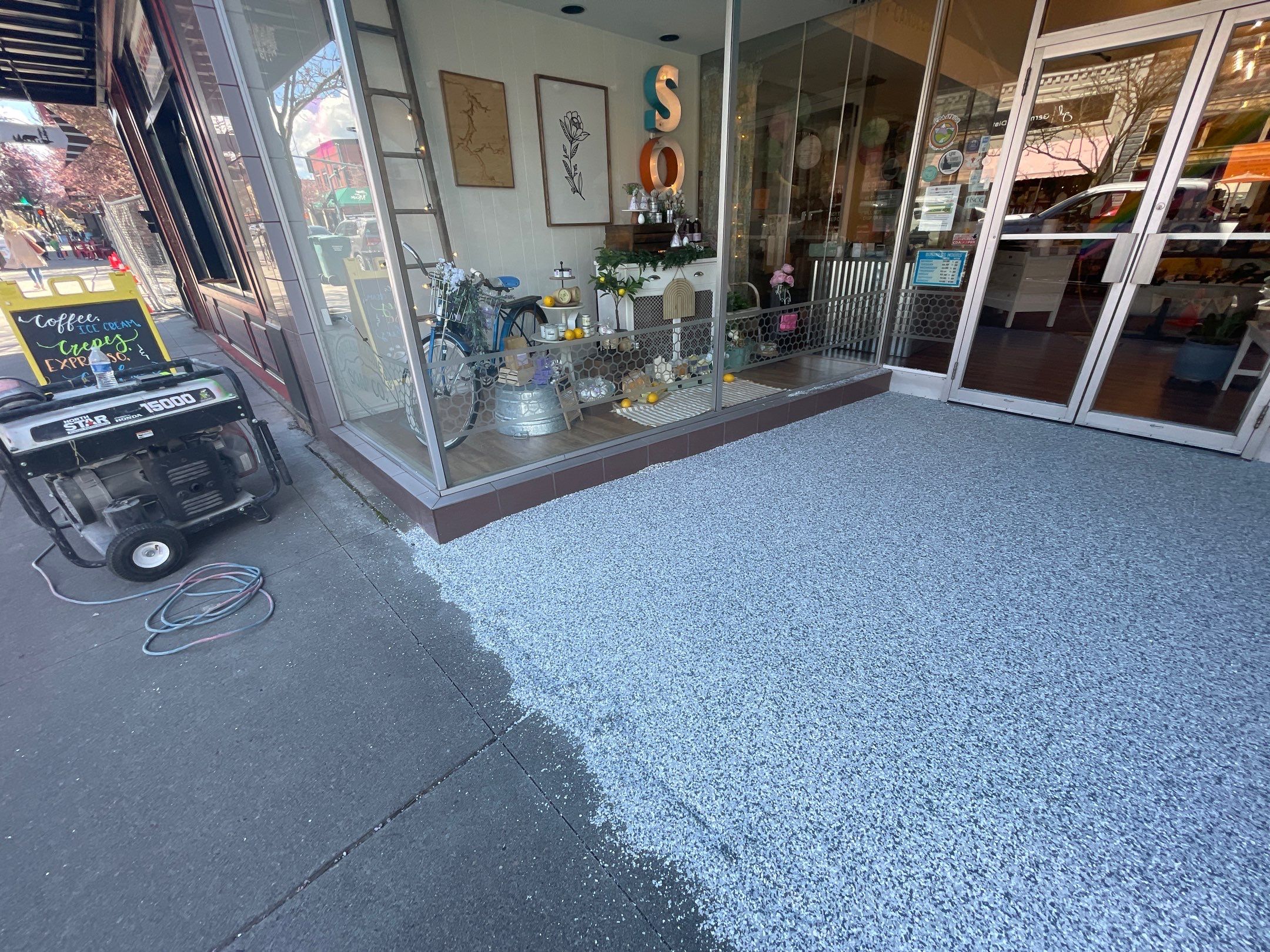 Commercial Floor Transformation using Slate Stone by Croc Coatings, LLC