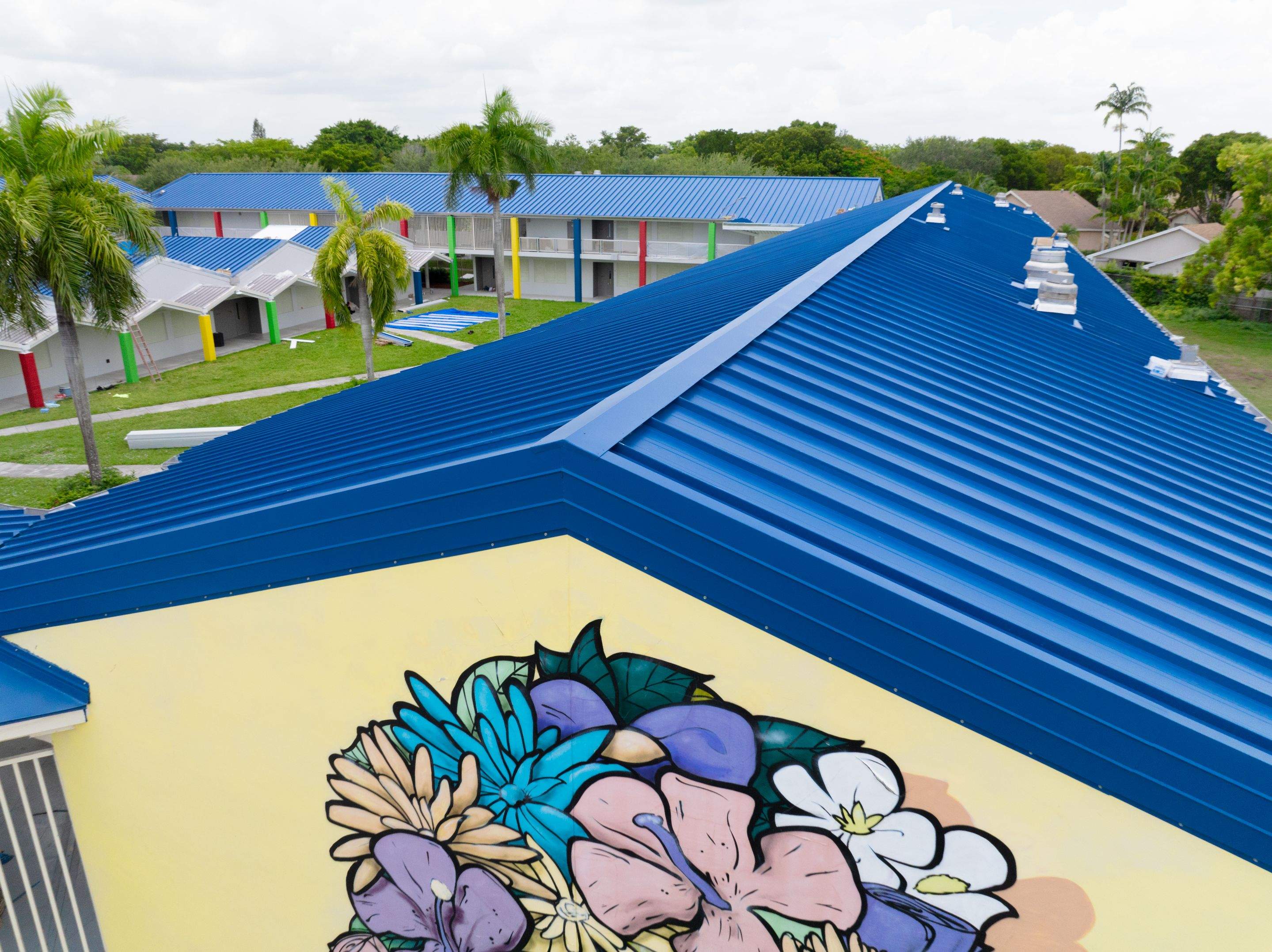 24ga 1.5" Mechanical Seam Slate Blue by Total Roofing System The Metal Roof Experts
