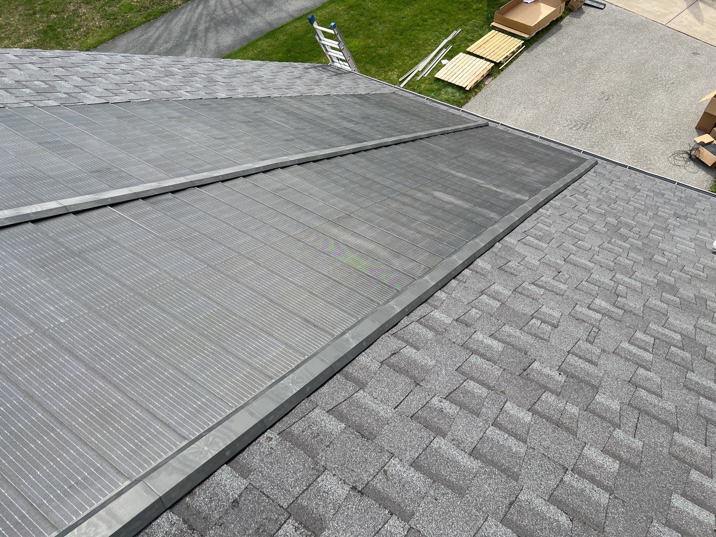Solar Roof Replacement using GAF Timberline Solar Shingles by American Home Contractors