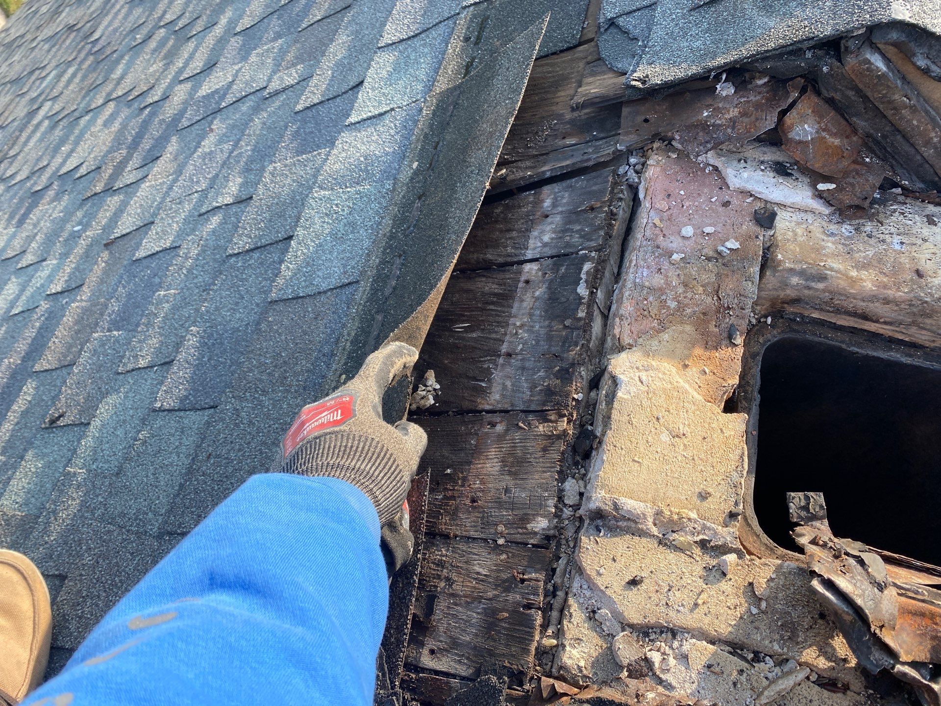 Roof Repair After Chimney Removal by Gellings Roofing & Siding