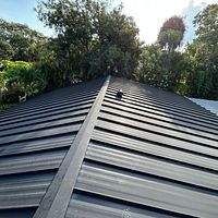 .032 Aluminum 1.5" Mechanical Seam Matte Black  by Total Roofing System The Metal Roof Experts
