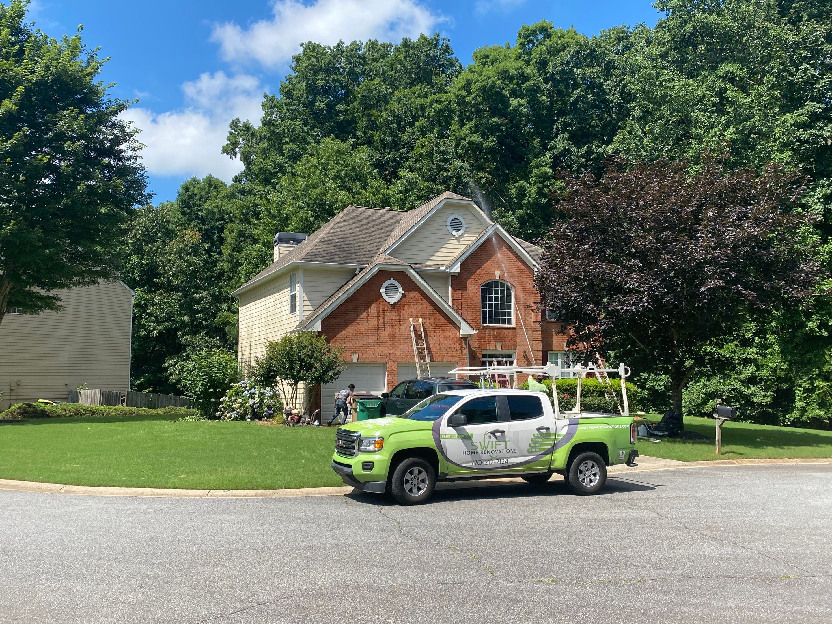 Full Exterior Siding and Trim Painting for Acworth Two-Story Home by Swift Home Renovations 