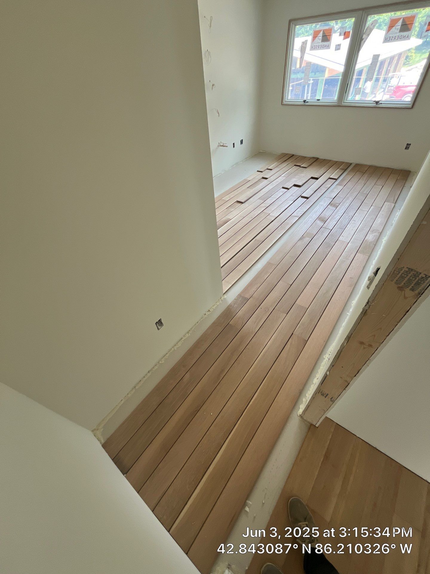 This project has it all!!!! Custom Flooring, Leveling Service, Custom Stair parts and pieces, risers, blue pad cover - all inclusive service from RTB! by RTBaldwin Hardwood Floors