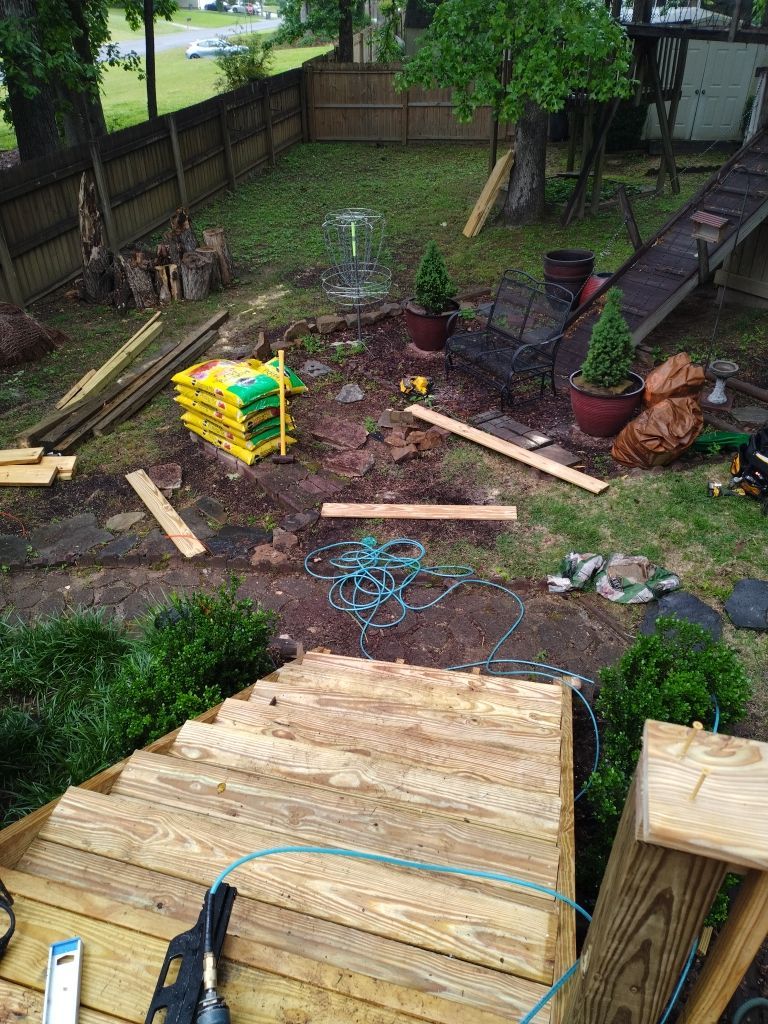 Oak Leaf Circle - Deck Installation  by Pillar and Pine