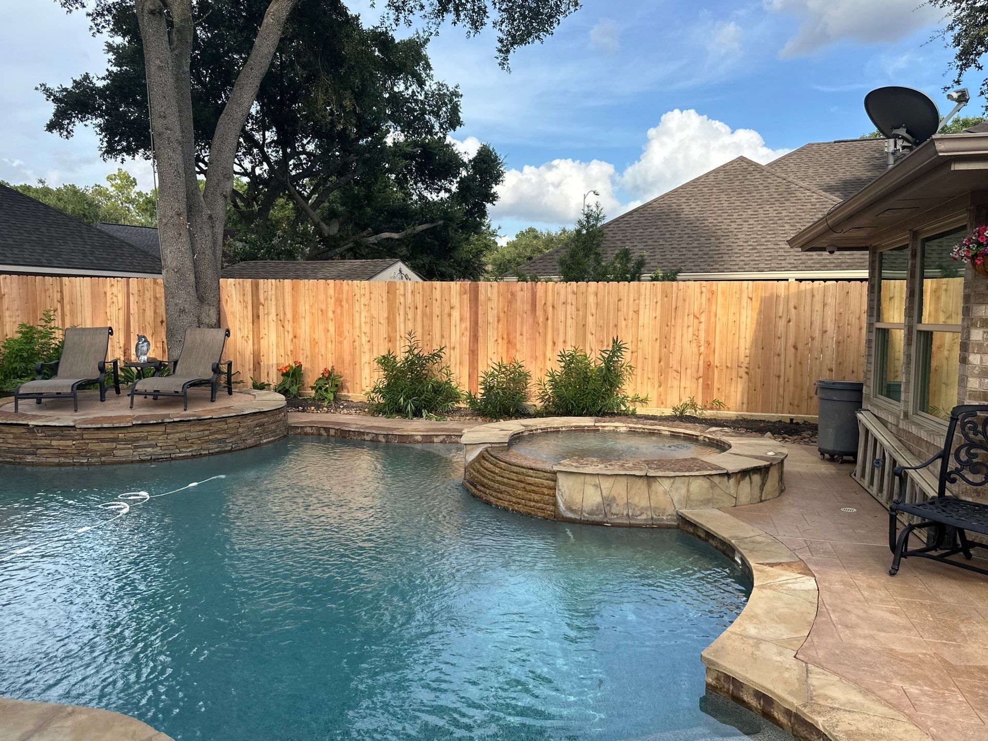 Wood fence project in Cypress by Tim's Fences