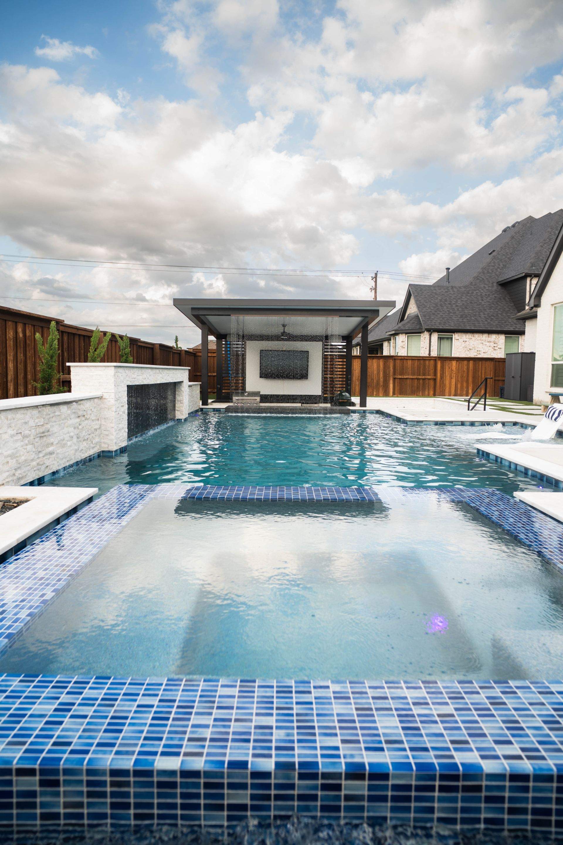 Jumbo Pool, Spa, and Sunken BBQ and Fire Pit by Pinnacle Pools and Spas - DFW