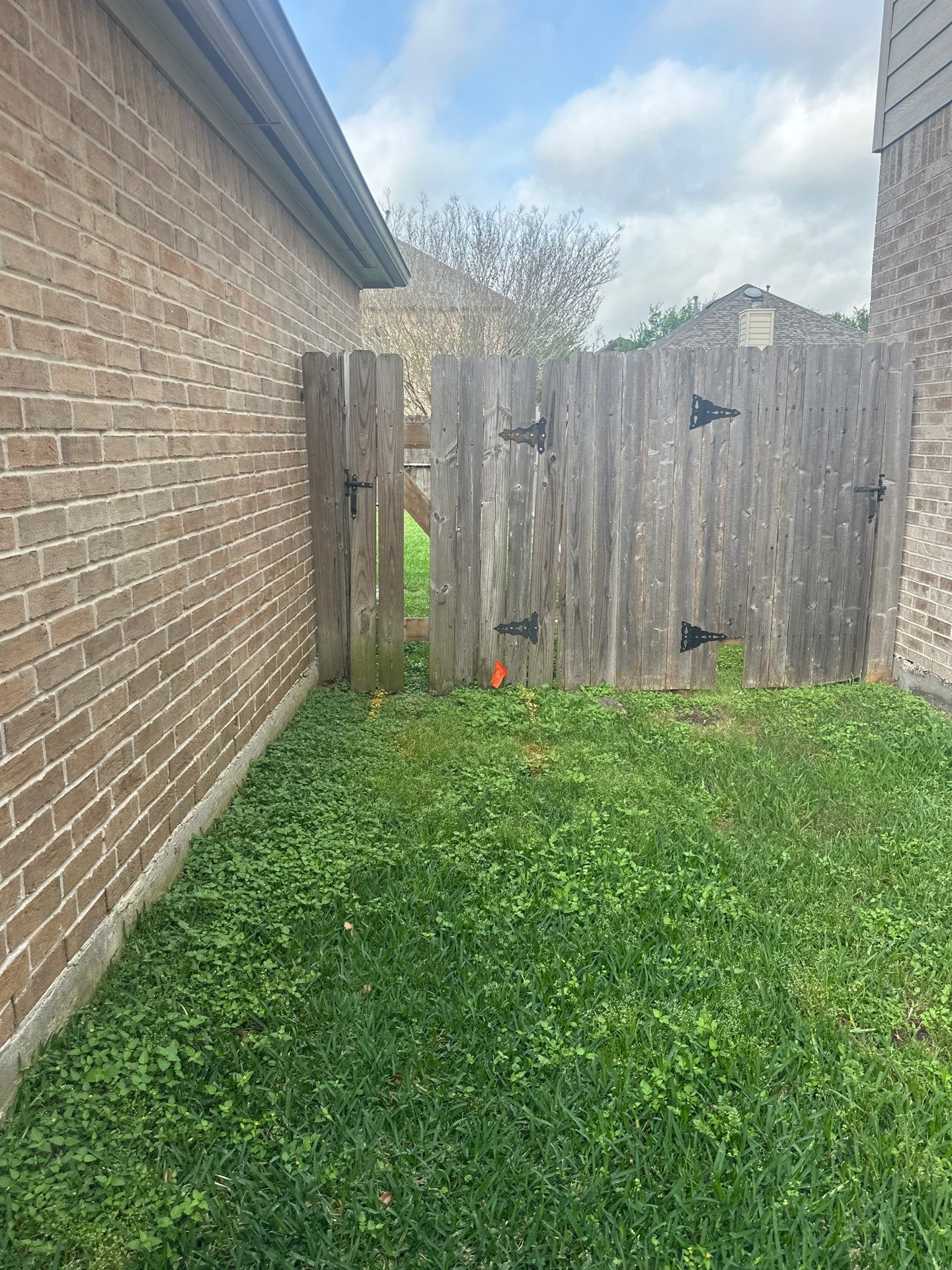 Wood fence with alternating panels by Tim's Fences