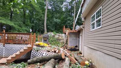Rebuild deck, exterior wall repair and sliding glass door