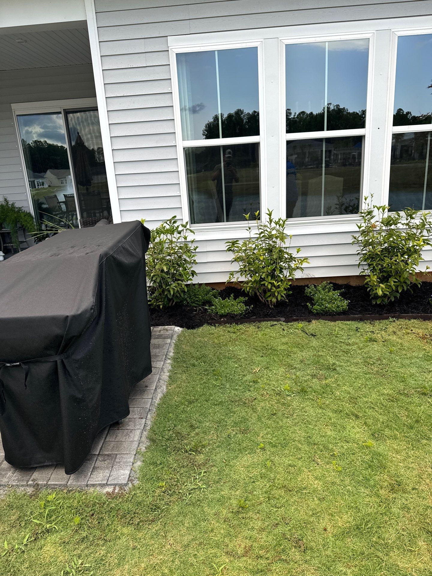 Custom Herringbone Paver Patio and Professional Landscaping in Bluffton by Lowcountry Scapes, LLC