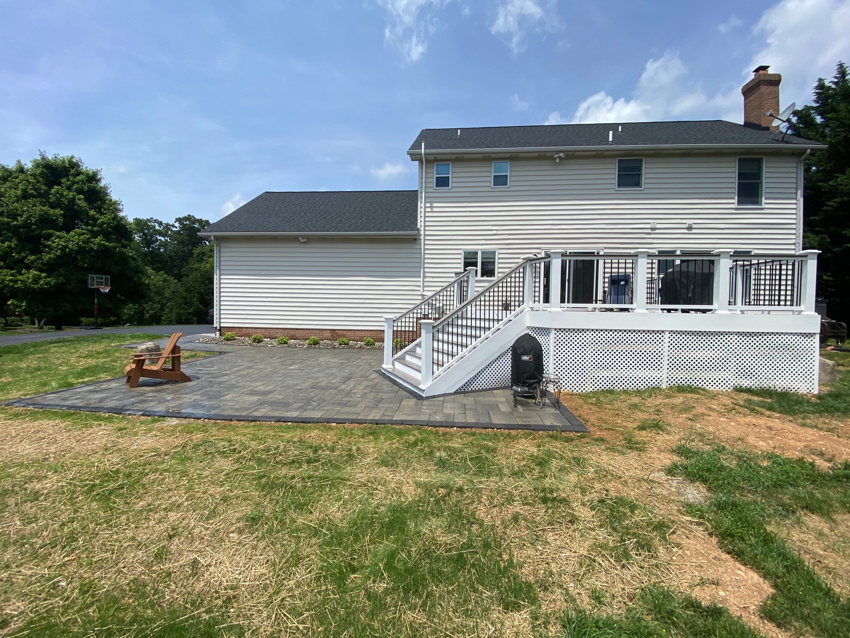 Backyard Transformation using Techo-Bloc Pavers by The Smet Companies, LLC