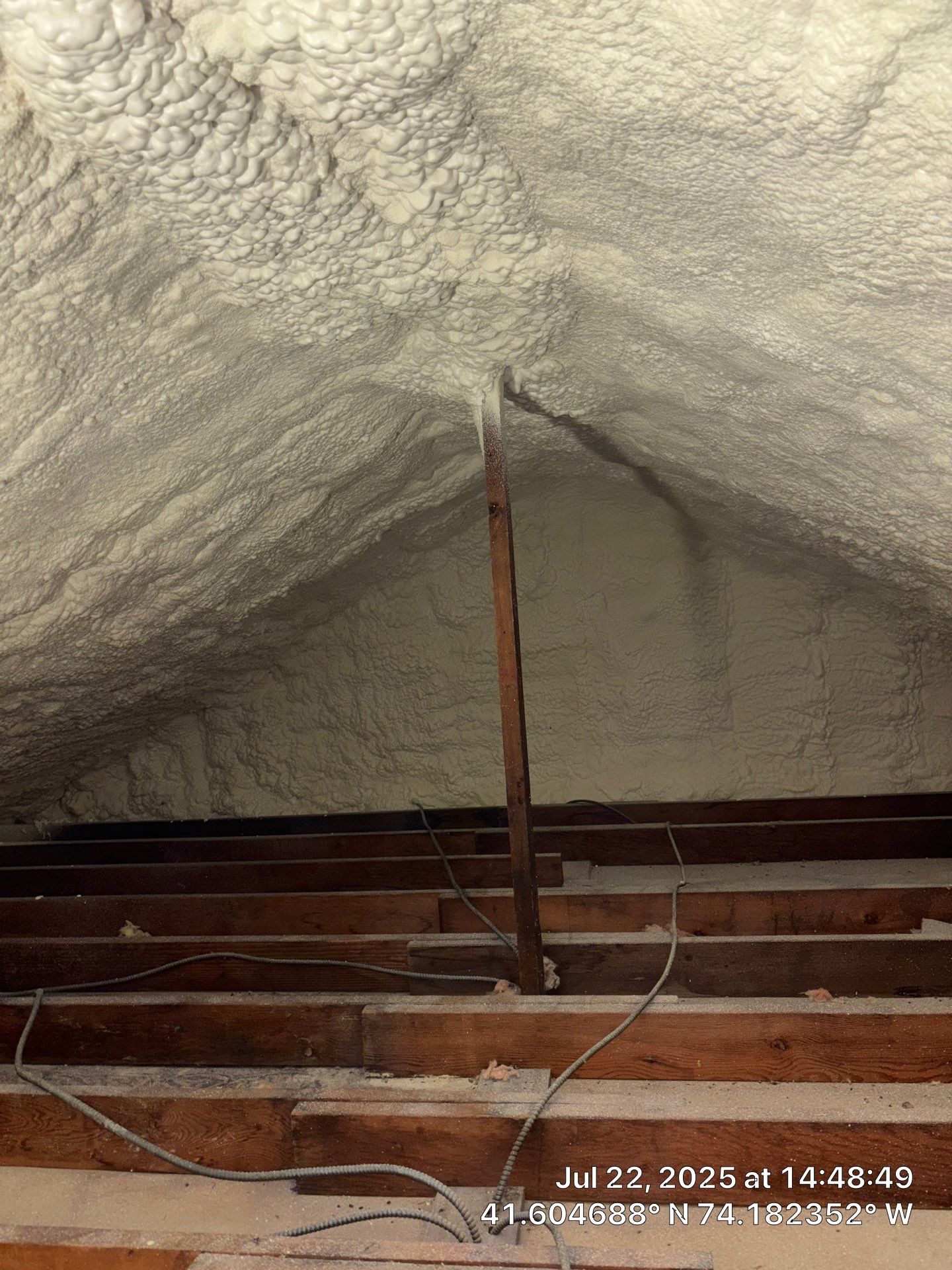 Attic Insulation using open cell spray foam by NYS Foam & Energy
