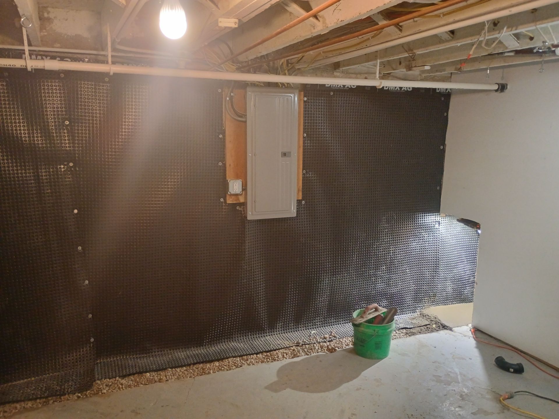 Foundation Drainage Board & French Drain in Southwest Minneapolis by Waterproofing Northeast
