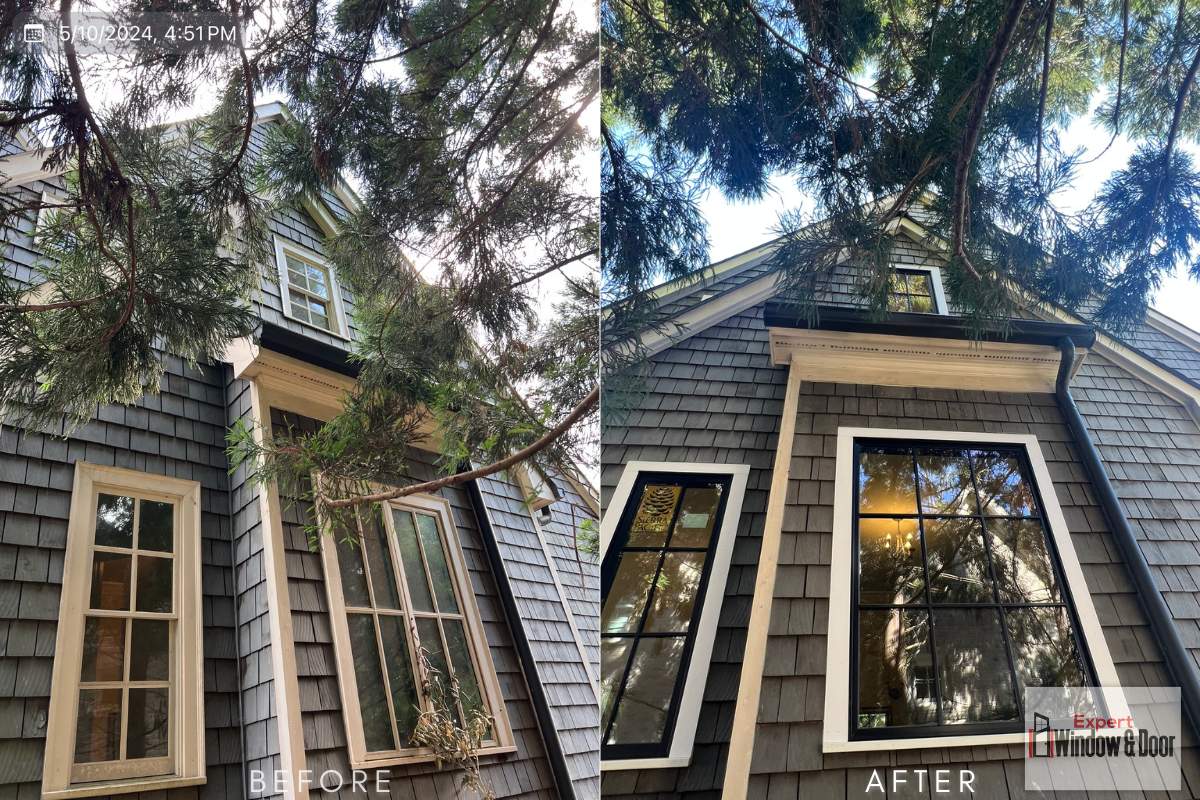 Atlanta Residential Window Replacement with Black Frames by Expert window & Door