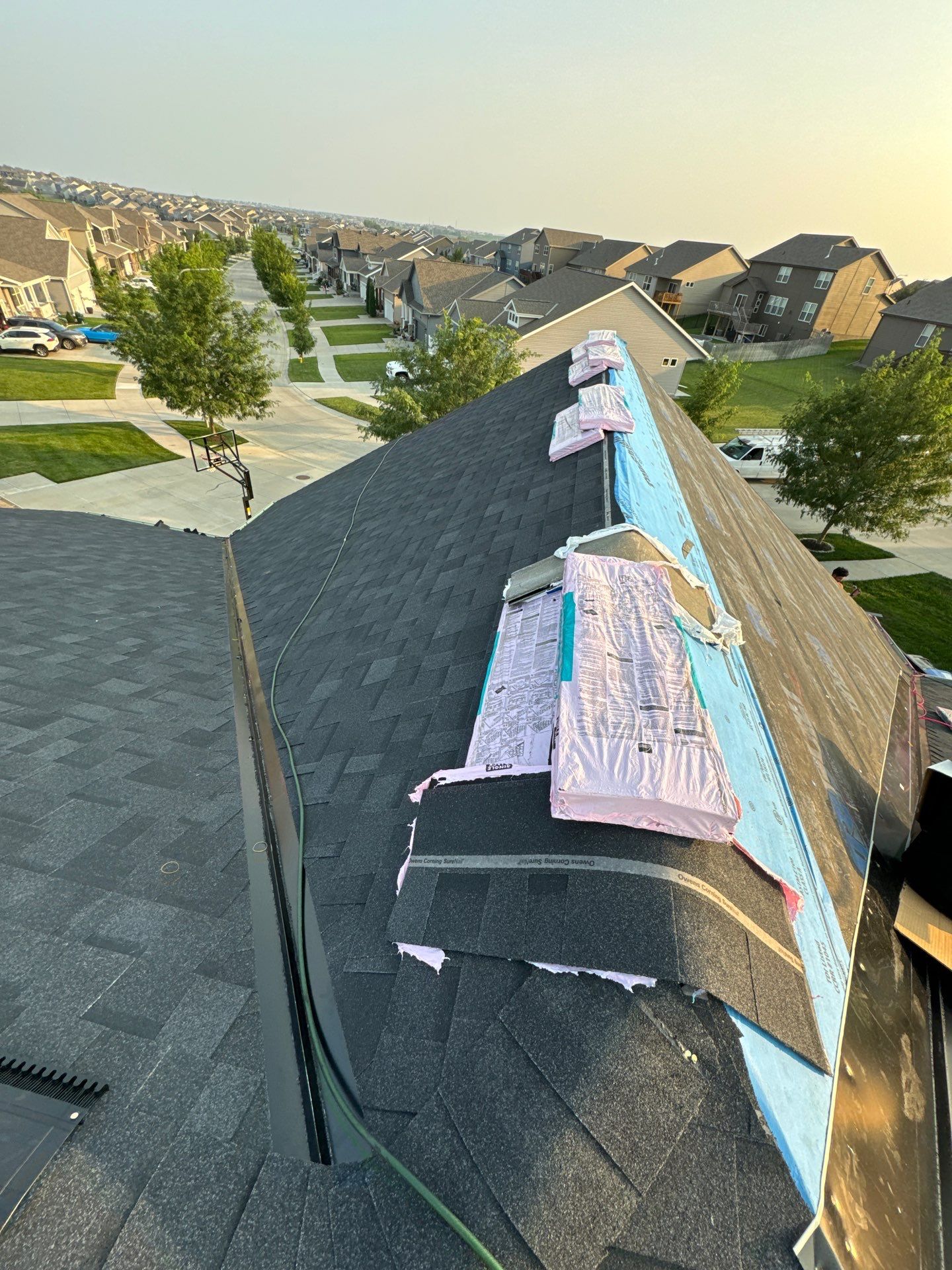 Roof Replacement with Open Metal Valleys in Bennington, NE by Crows Roofing LLC