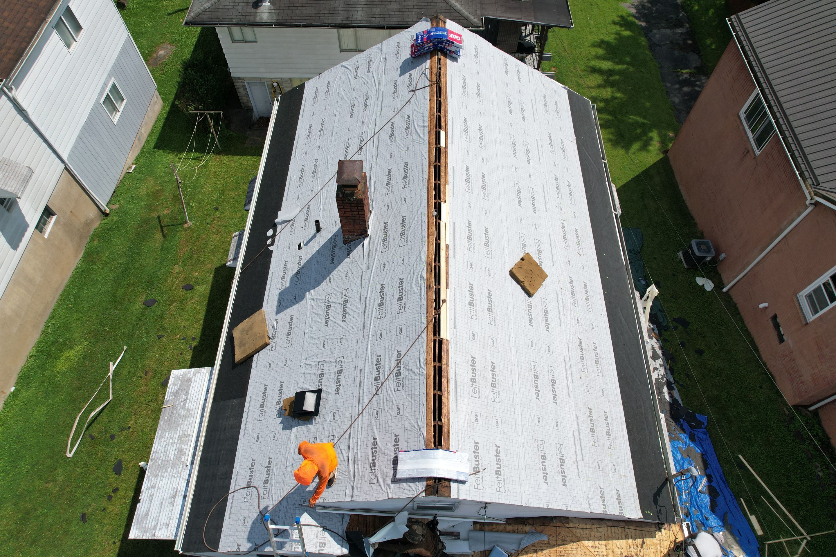 Residential Roofing Installation using GAF Timberline HDZ Williamsburg Slate by Rainstoppers Roofing