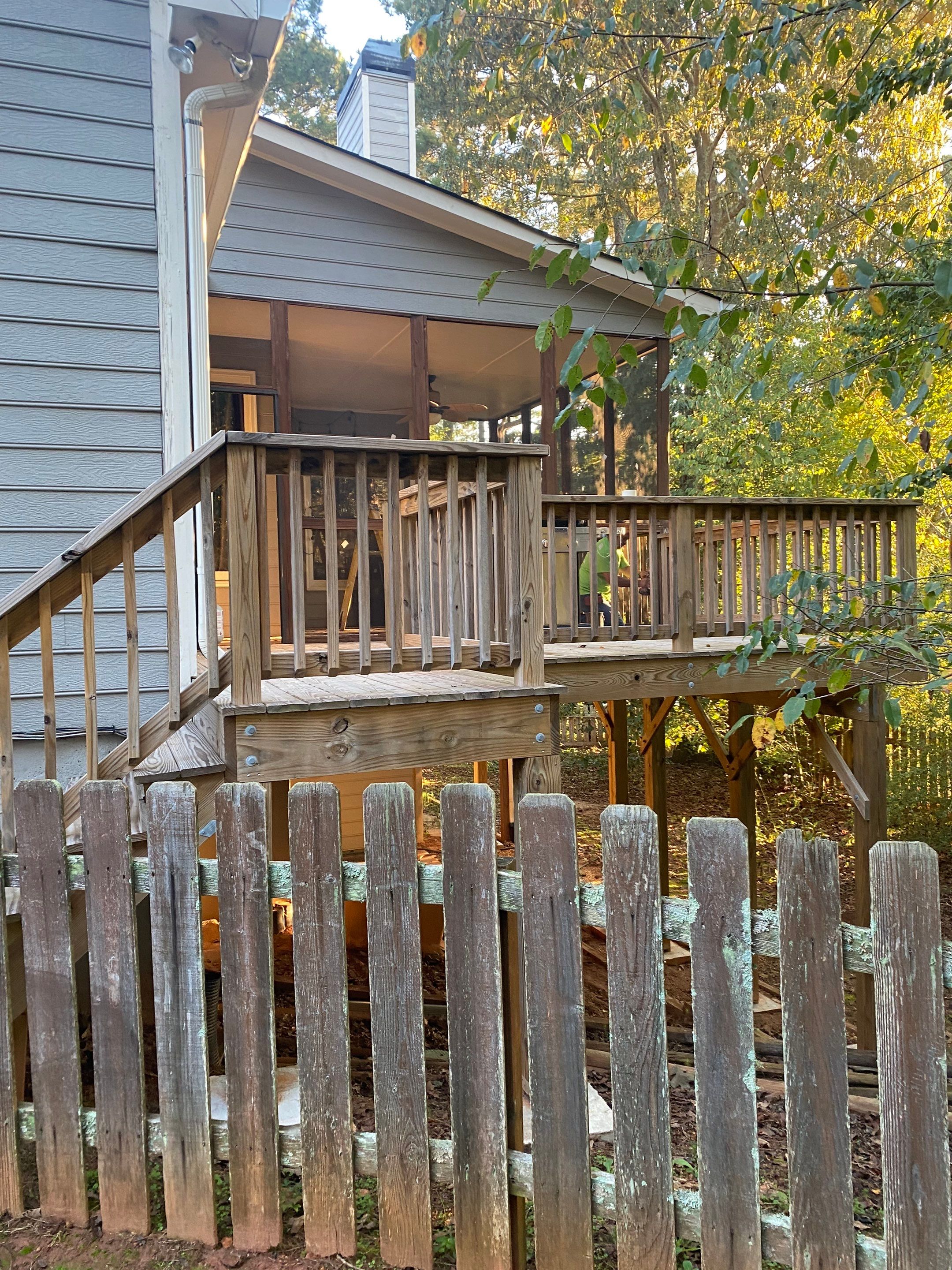 Wood Deck and Screened-In Porch Staining in Woodstock by Swift Home Renovations