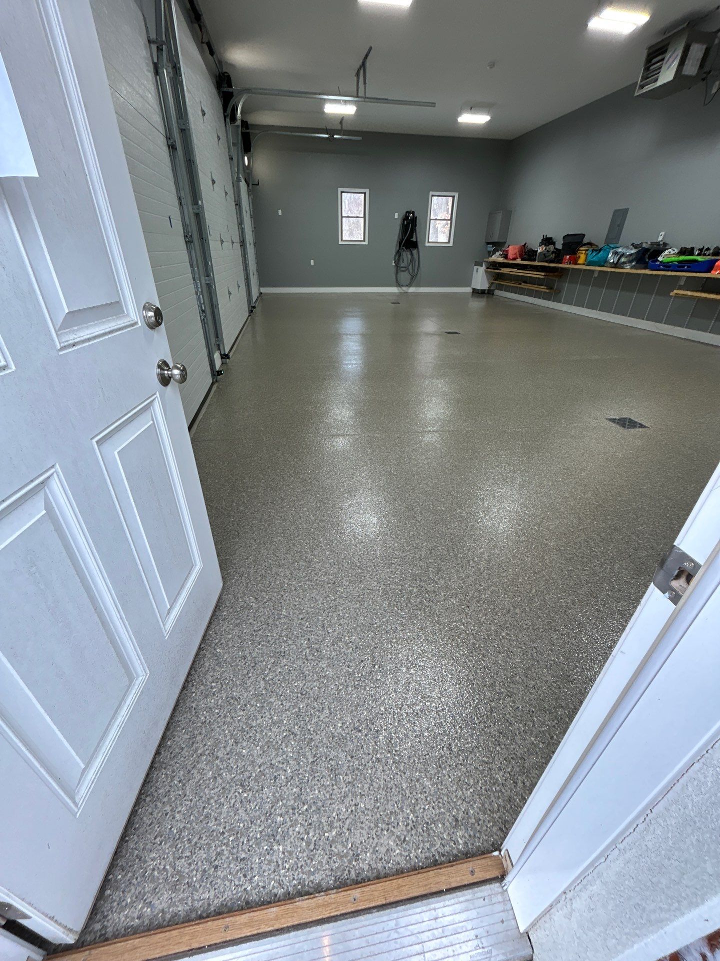Trail Mix Garage Coating in Bristol, IN! by Innovative Spaces / Innovative Concrete Coatings