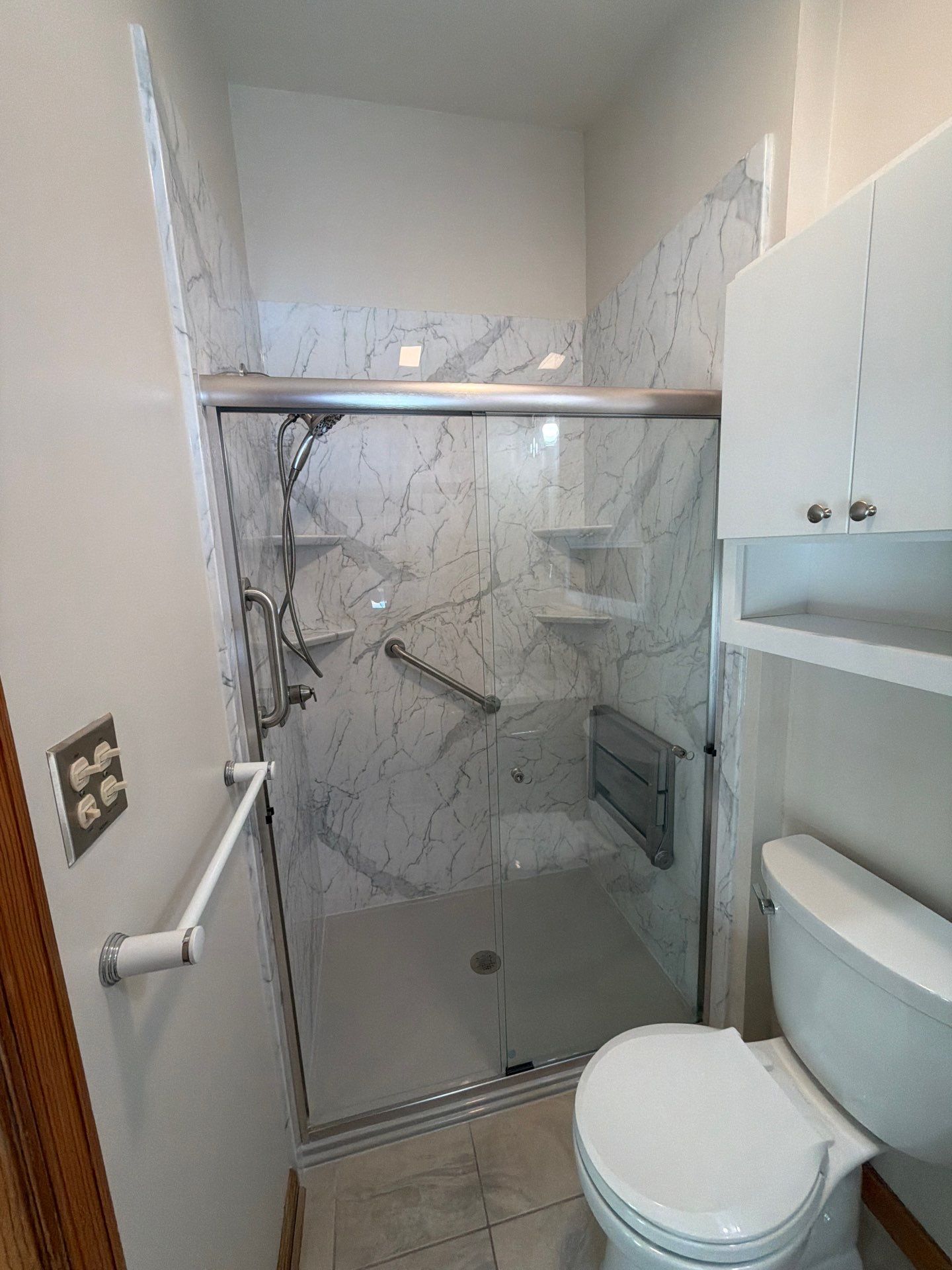 Phase II: Santorini White & Feather Onyx by Rome Bath Remodeling