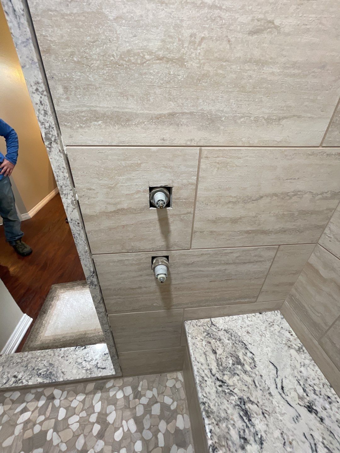 Bathroom Shower Remodel for a client by First United Roofing & Construction
