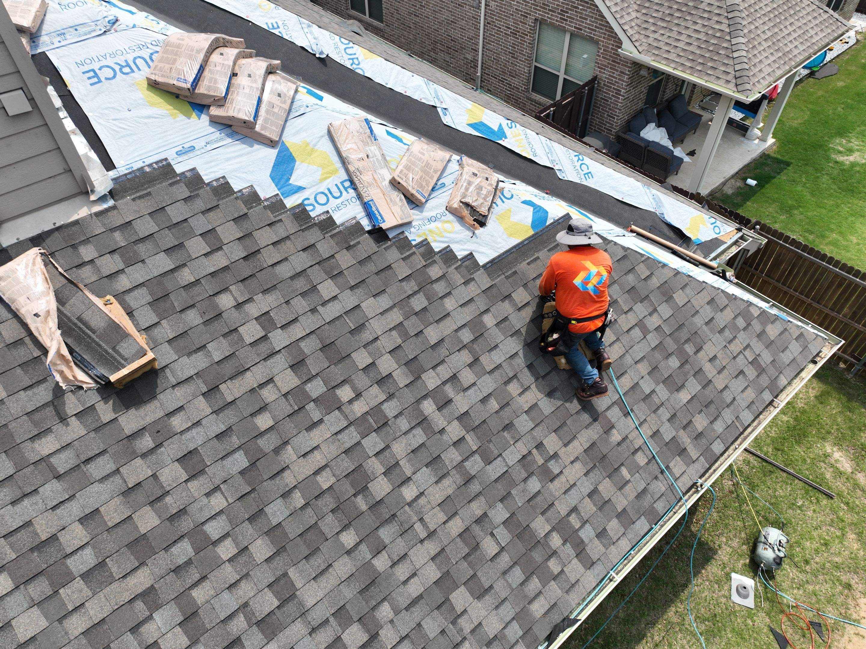 Residential Roofing Installation using CertainTeed Landmark MaxDef Weathered Wood by OneSource Roofing and Restoration