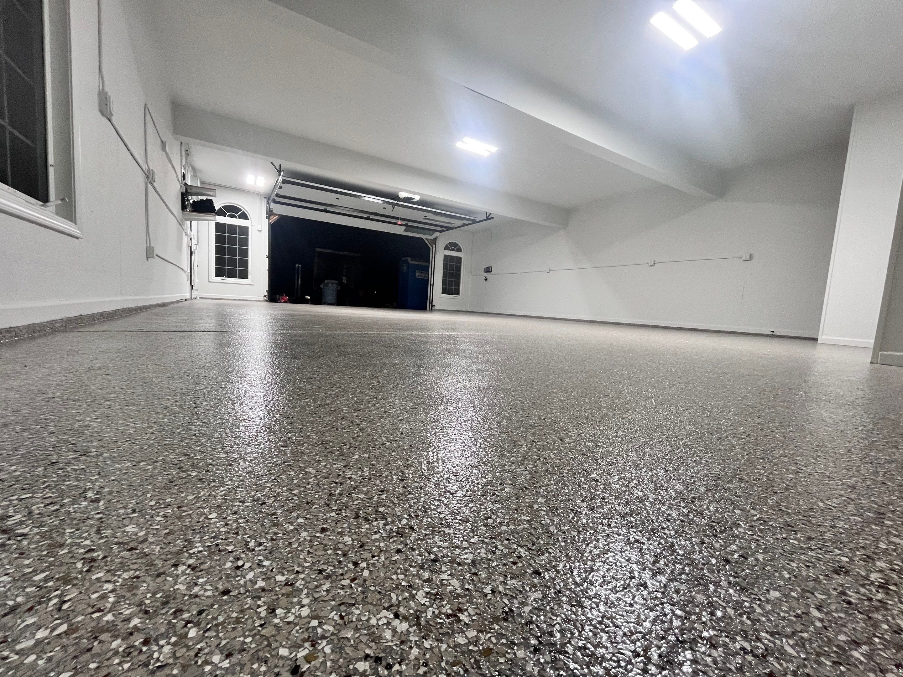 Creekbed Flake Garage Floor  by Level 10 Coatings