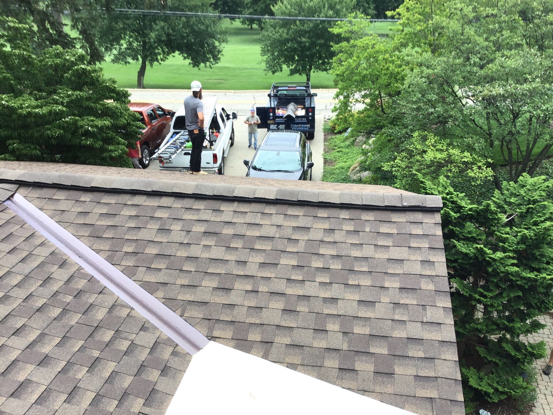Velux Skylights, GAF Roofing, Front Porch Overhang by Northwest Construction 