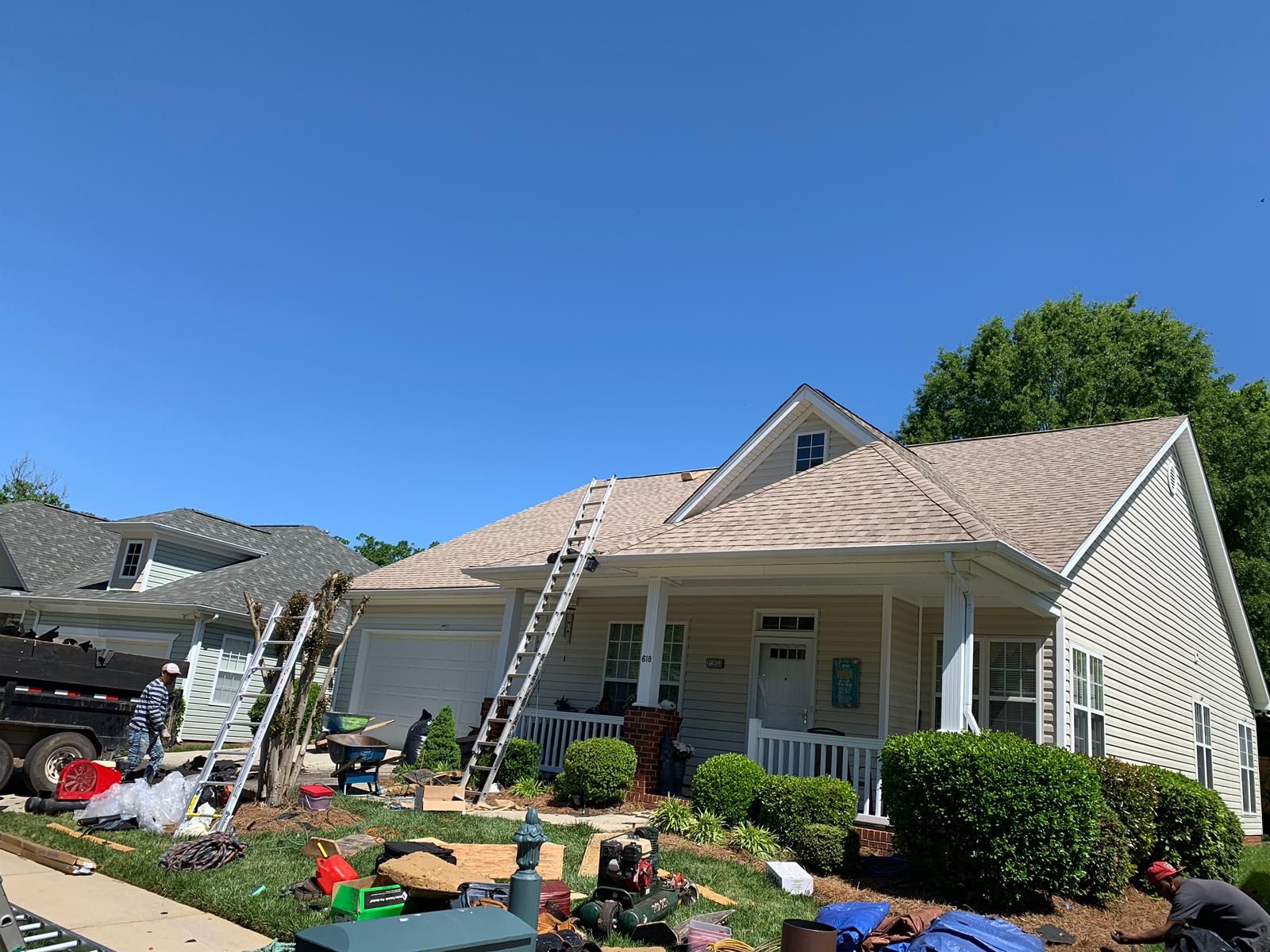 Roof replacement by wind damage by Just Brilliant Restoration JBR