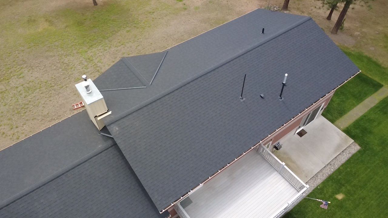CertainTeed Landmark Pro Roof Replacement and Chimney Repair W Jacobs Rd Spokane, WA 99224  The Alpine Premium System - Certainteed Landmark® PRO Shingle - Cinder Black by Alpine Roofing
