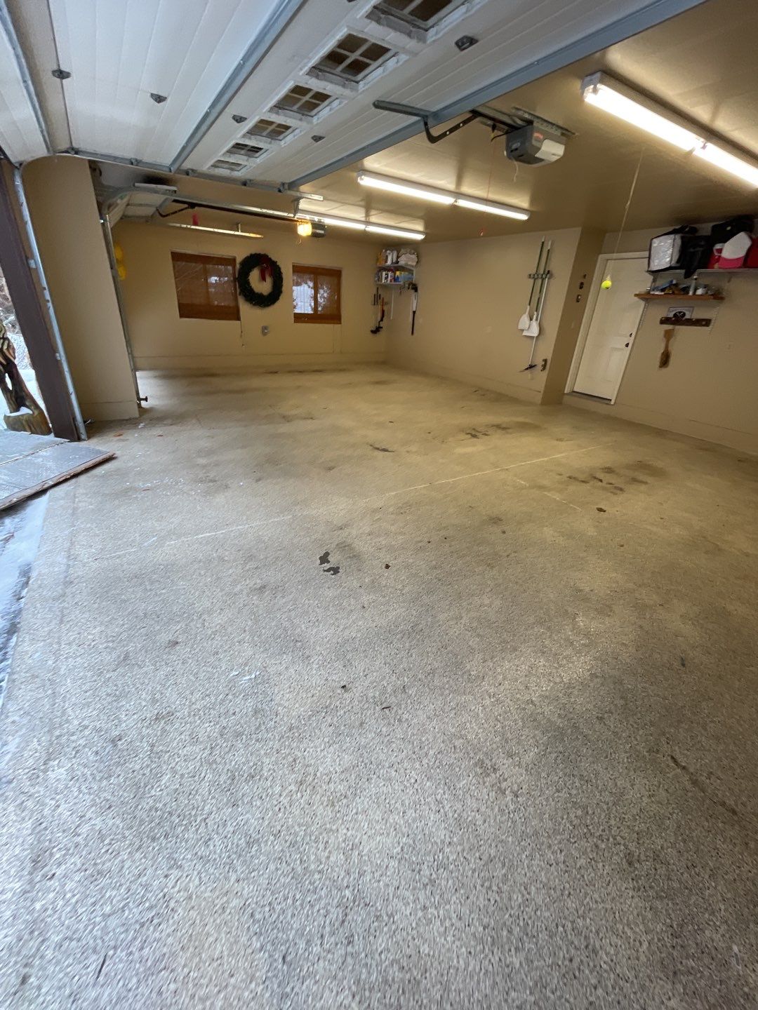 Garage Transformation using Sandstone by Croc Coatings, LLC