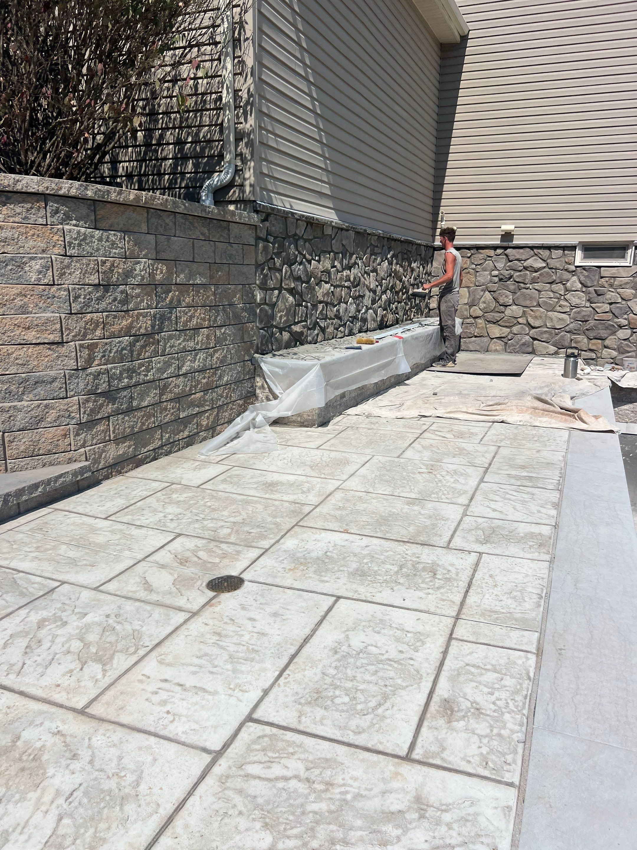 Modern Stamped Concrete Pool Deck by Architectural Concrete Design
