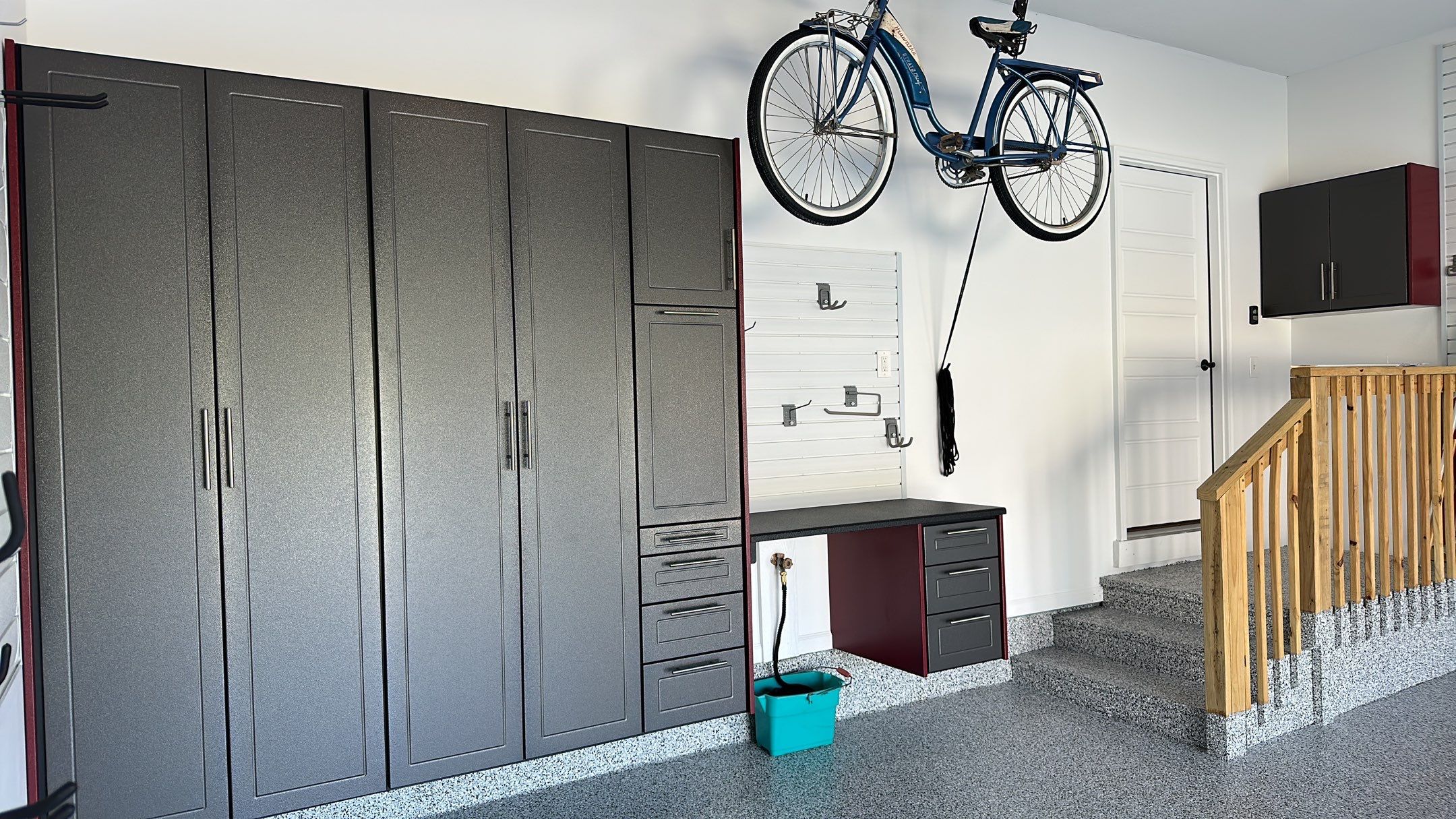 Sandy S. transformed her garage with a Banner Garage Floor and a cabinets by Banner Garage