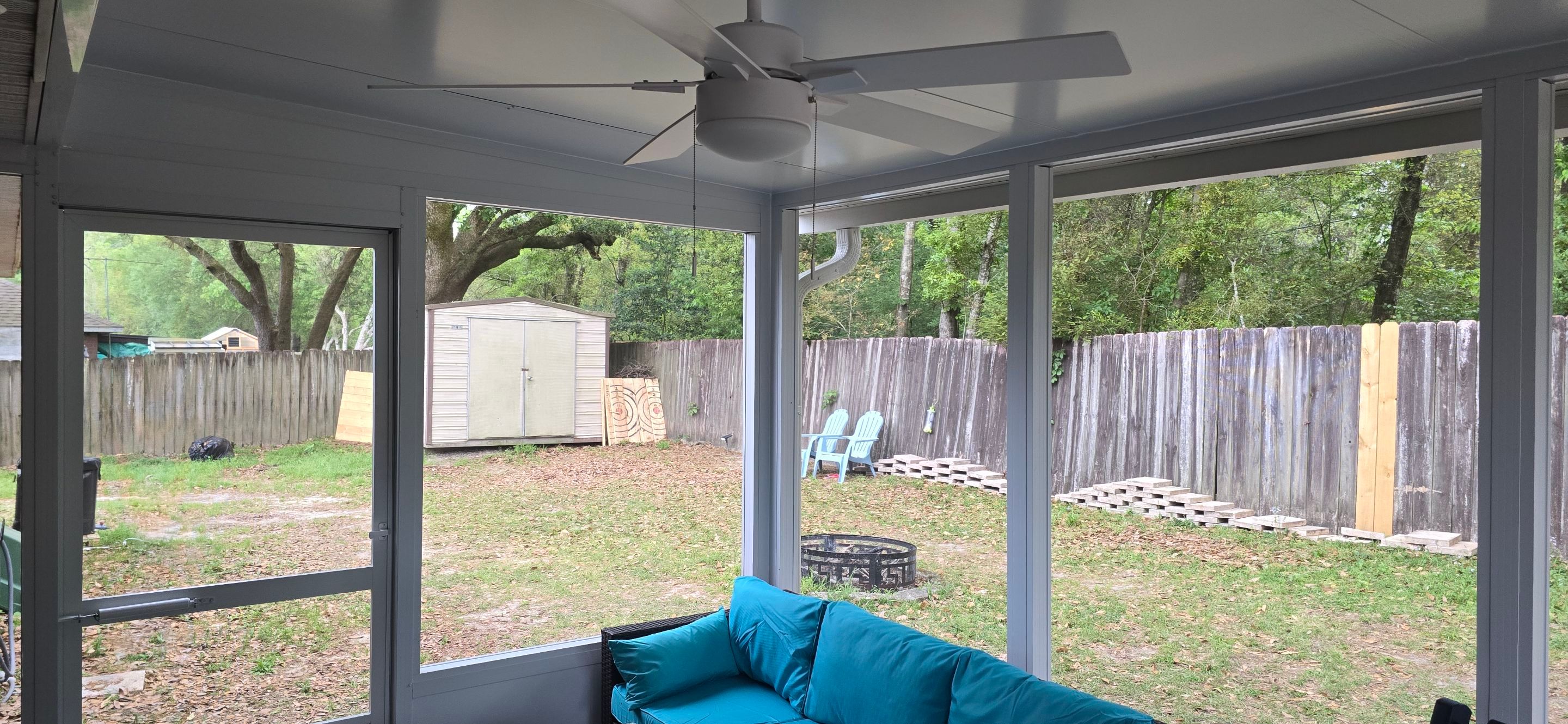 Screen Room w/Adjacent Patio Cover by Titan Sunrooms