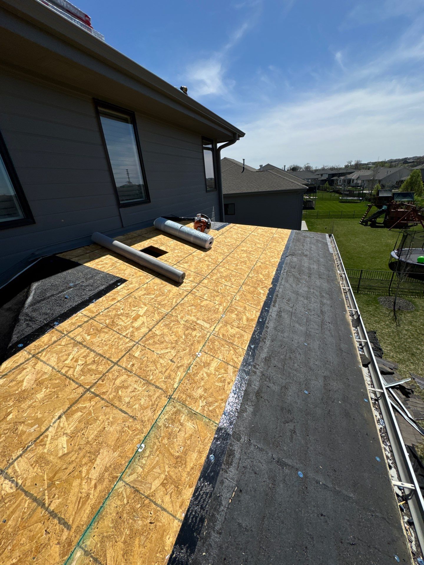 Residential Roof Restoration and Interior Ceiling Leak Repair in Omaha by Crows Roofing LLC
