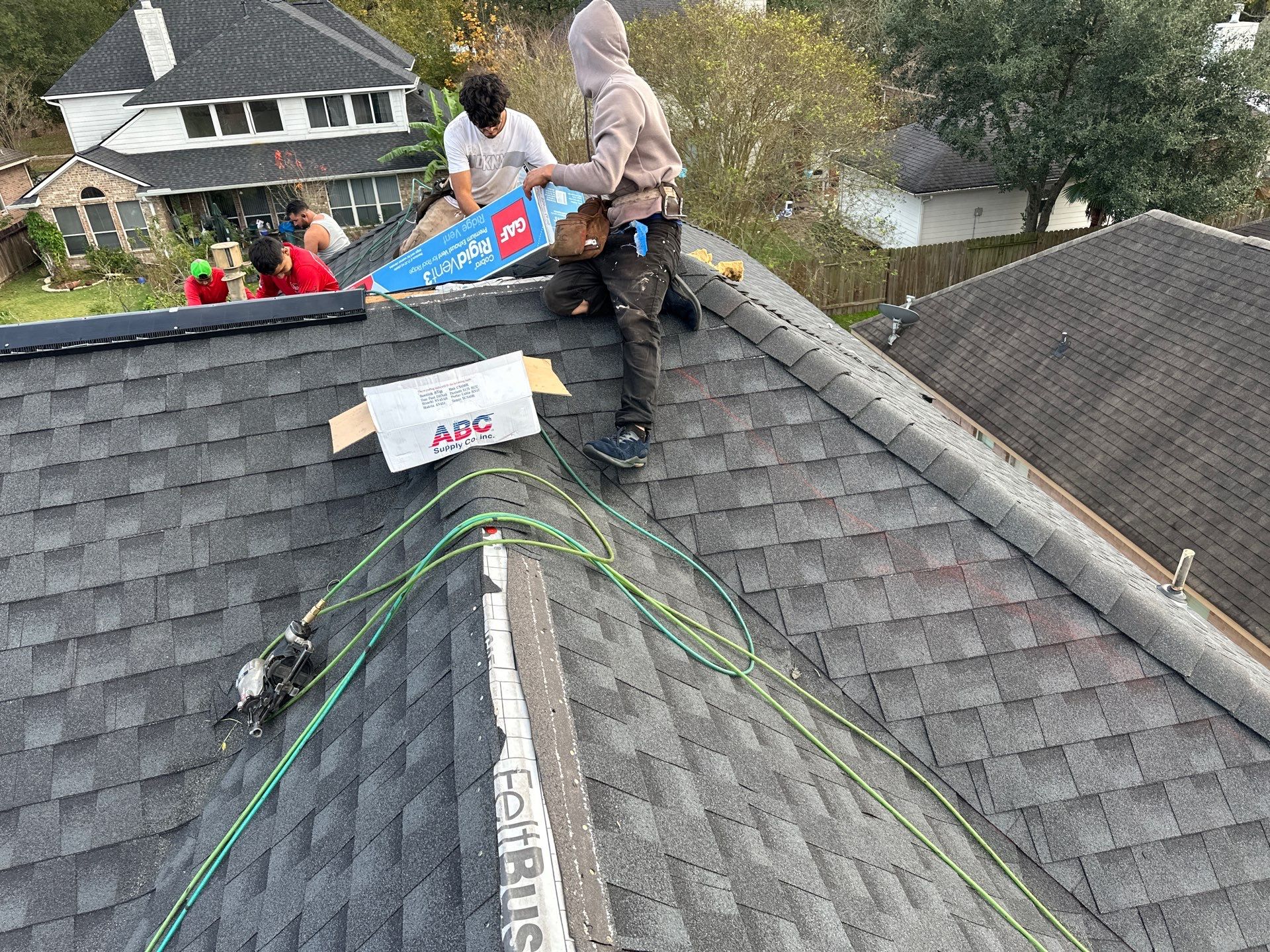 GAF HDZ CHARCOAL W/ PREMIUM RIDGE Z by Motion Roofing