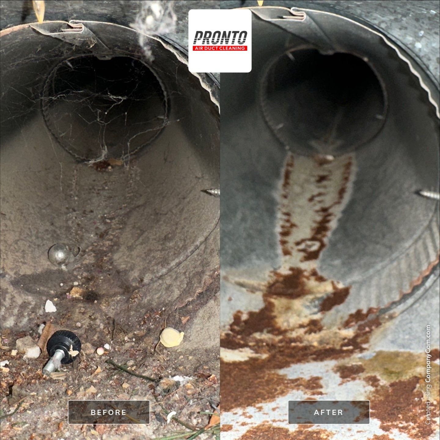 Air duct cleaning using Commercial vaccum by Pronto Air Duct Cleaning