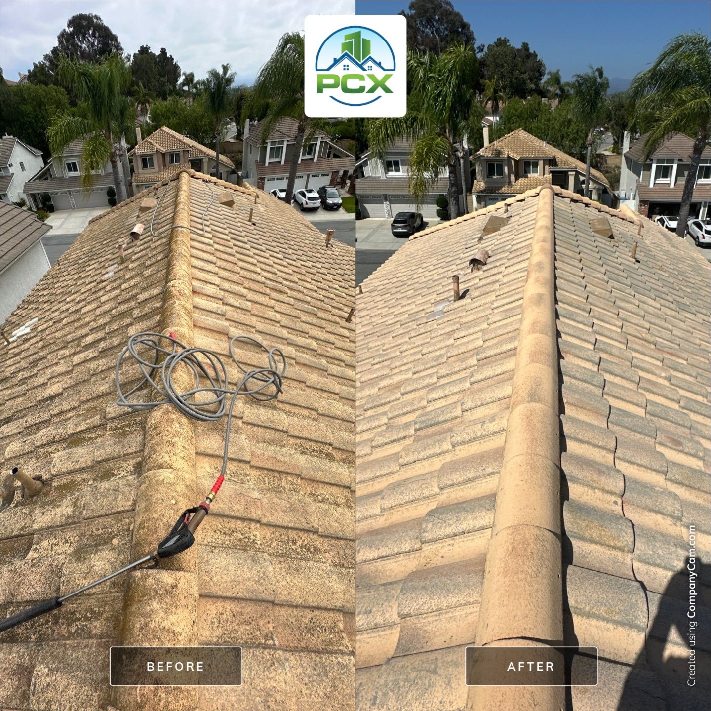 Roof Wash using Pressure Washer in Mission Viejo by Property Cleaning Experts, LLC