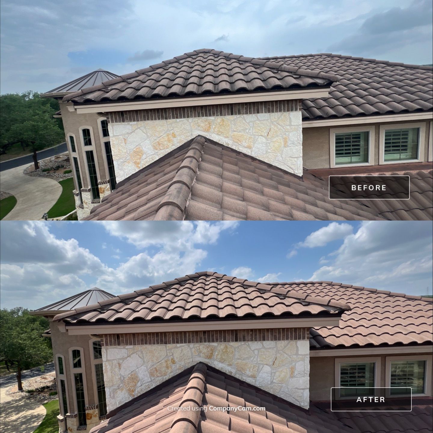 Tile Roof Washing Project in Garden Ridge by Bright Choice