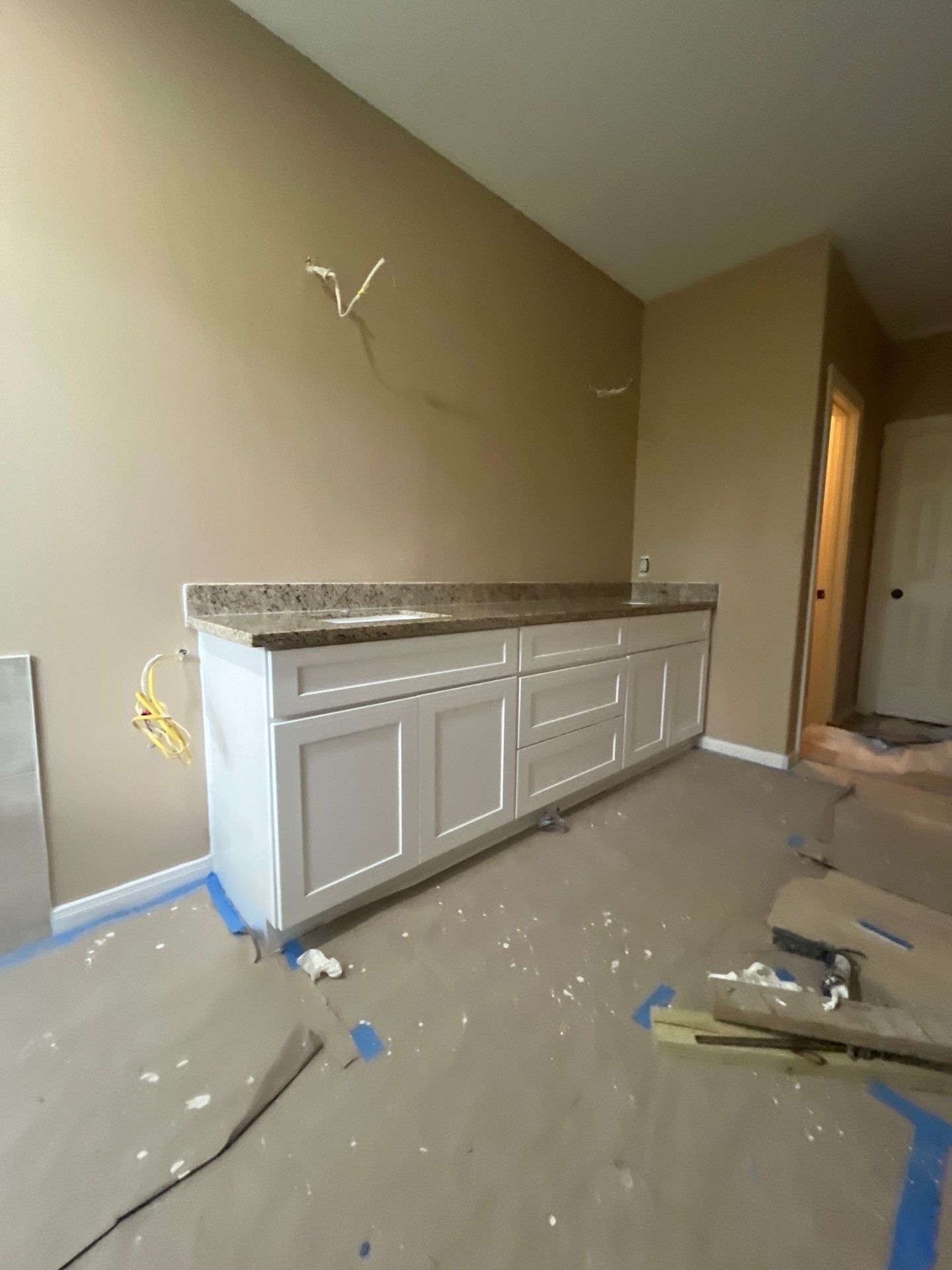 Bathroom Remodel using Water mitigation equipment by L&T General Contractors and Restoration INC