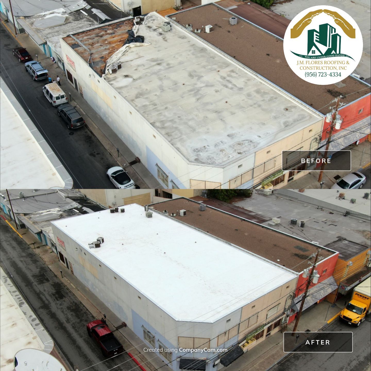 Commercial Roofing Installation using Thermoplastic Polyolefin - GAF  by JM Flores Roofing & Construction, Inc