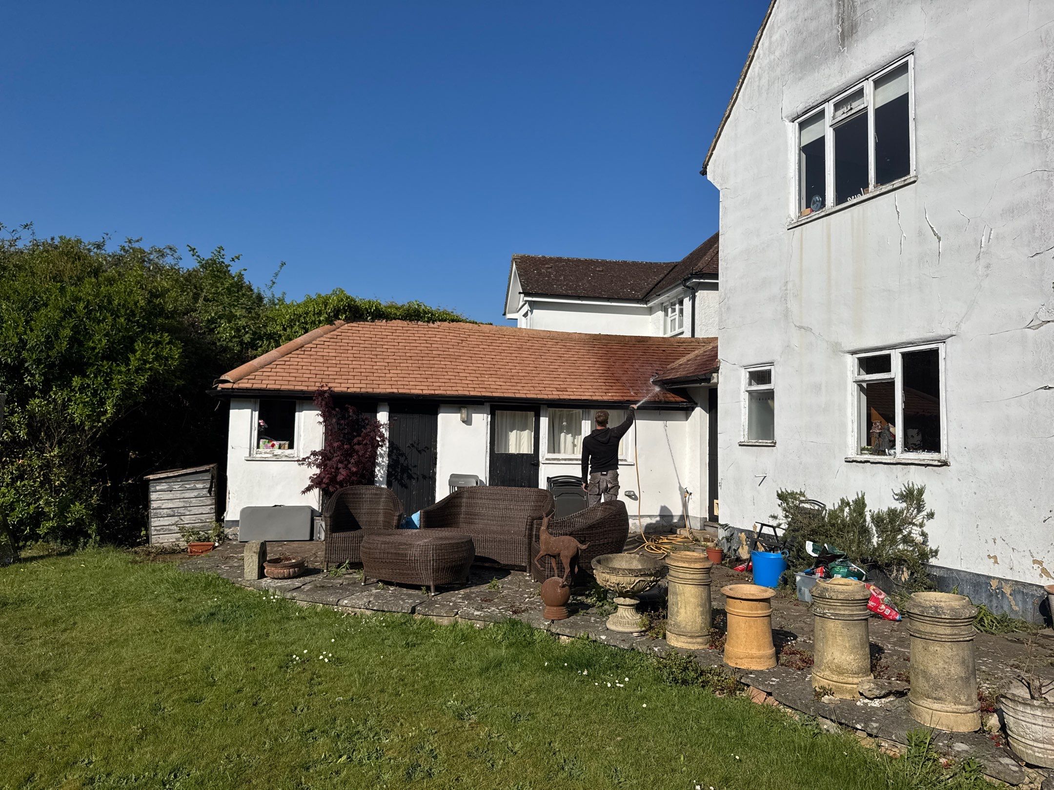 Roof Clean  - Moss Removal - Gutter Clean using Honda 15lpm Low Pressure Washing Machine by Ges Exterior Cleaning ltd